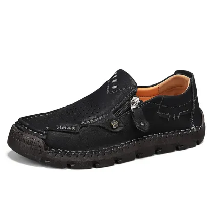 ⏰Promotion - 50% OFF🔥Men Casual Leather Loafer Summer Flat Soft Light Shoes