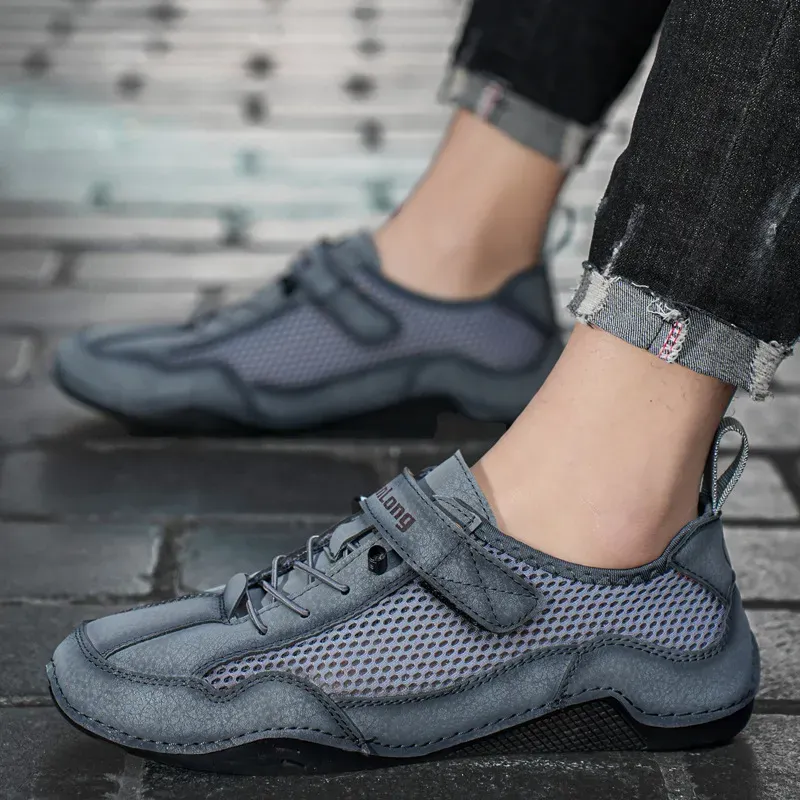 ⏰Promotion - 50% OFF🔥Ailongcity®Men's Breathable Leather Orthopedic Shoes – Hand-Stitched, Non-Slip