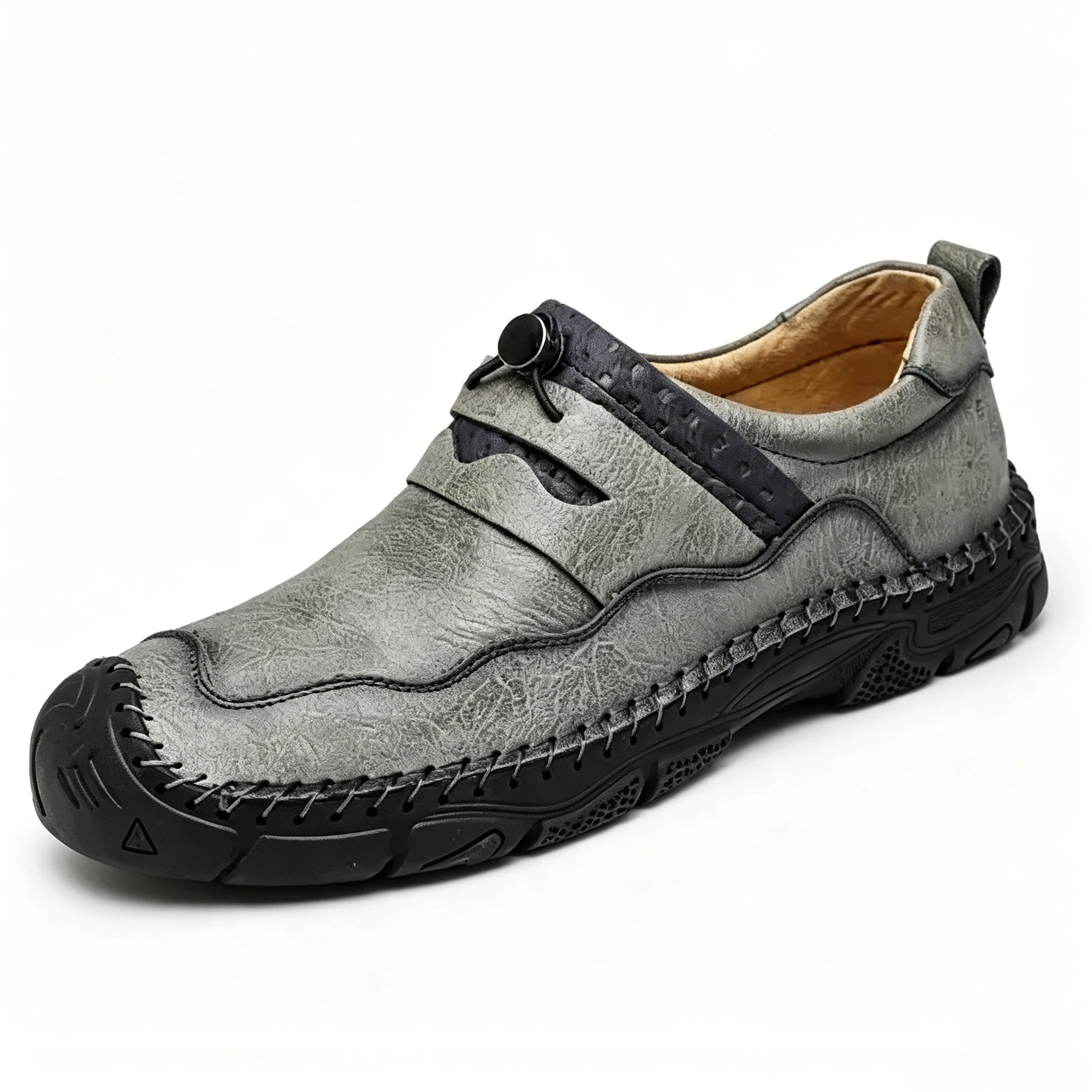 Tan Crafted - Ailongcity® Slip-On Casual Leather Shoes: Artisan Design with Effortless Everyday Appeal
