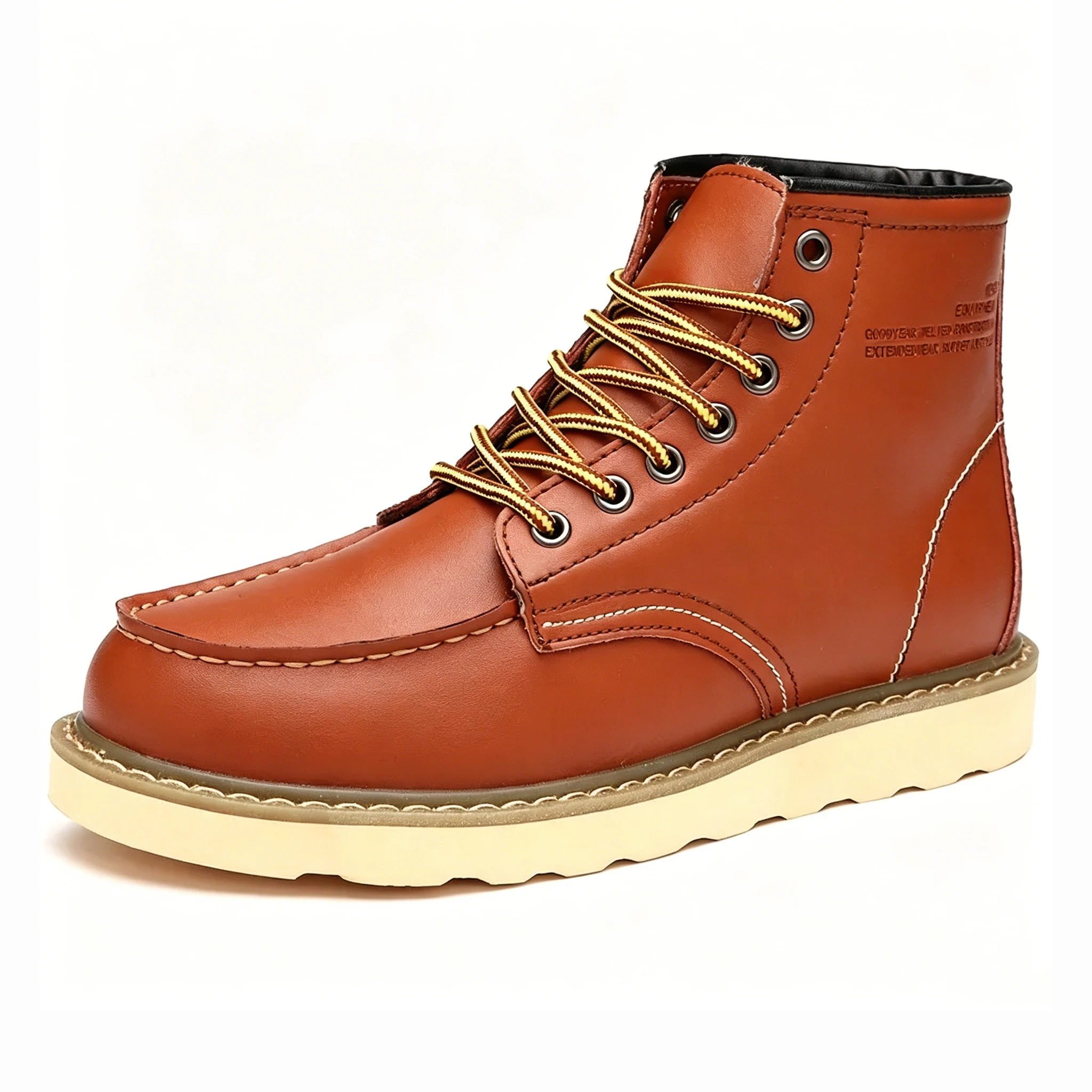 Burgundy Classic - Ailongcity® Lace-Up Work Boots: Timeless Toughness with Retro Flair