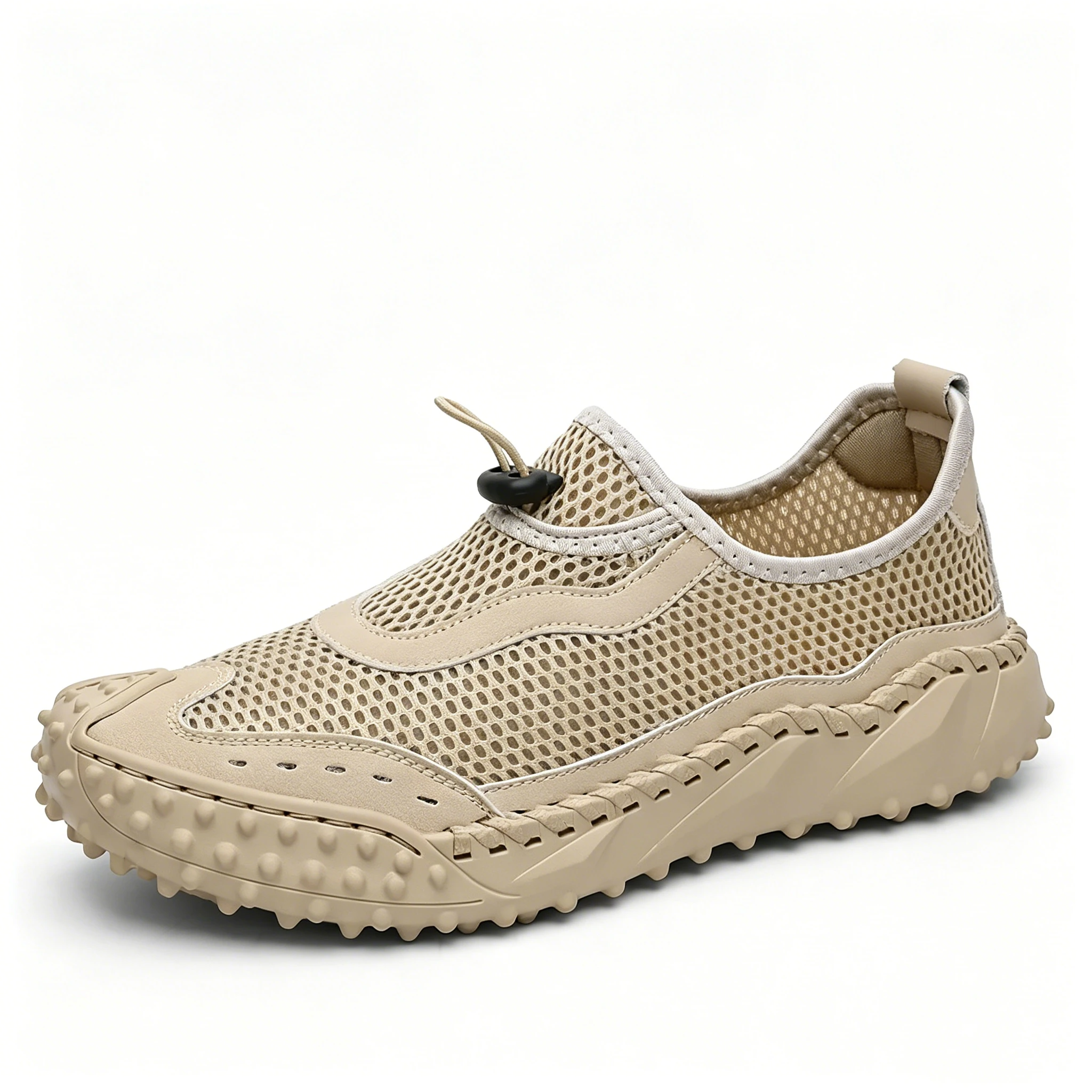 Khaki Mesh - Ailongcity® Adjustable Outdoor Sneakers Max Breathability with Rugged Traction for Summer Adventures