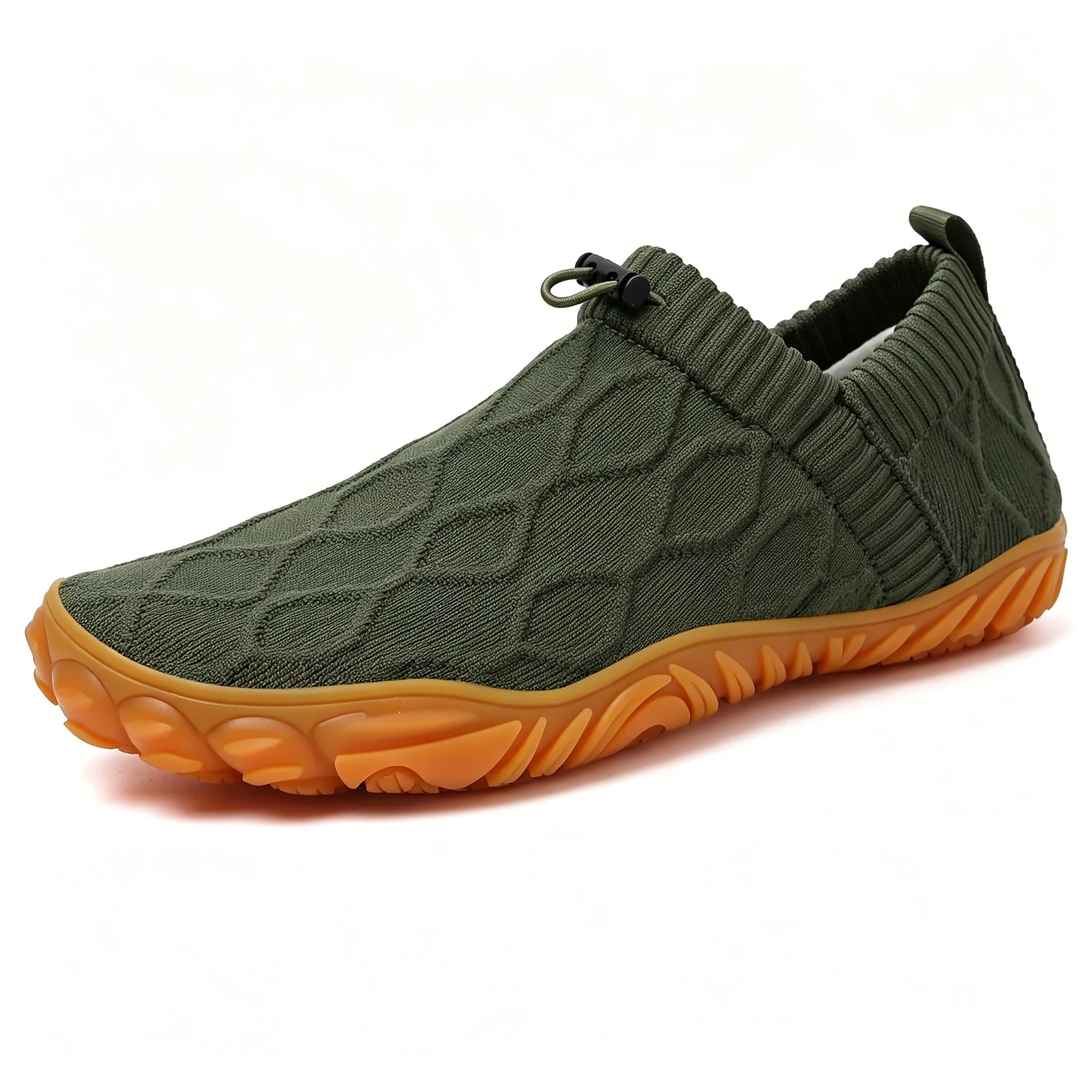 Tan Knit - Ailongcity® Adjustable Slip-On Outdoor Sneakers: Adaptive Knit Comfort with Rugged Grip for Active Explorers