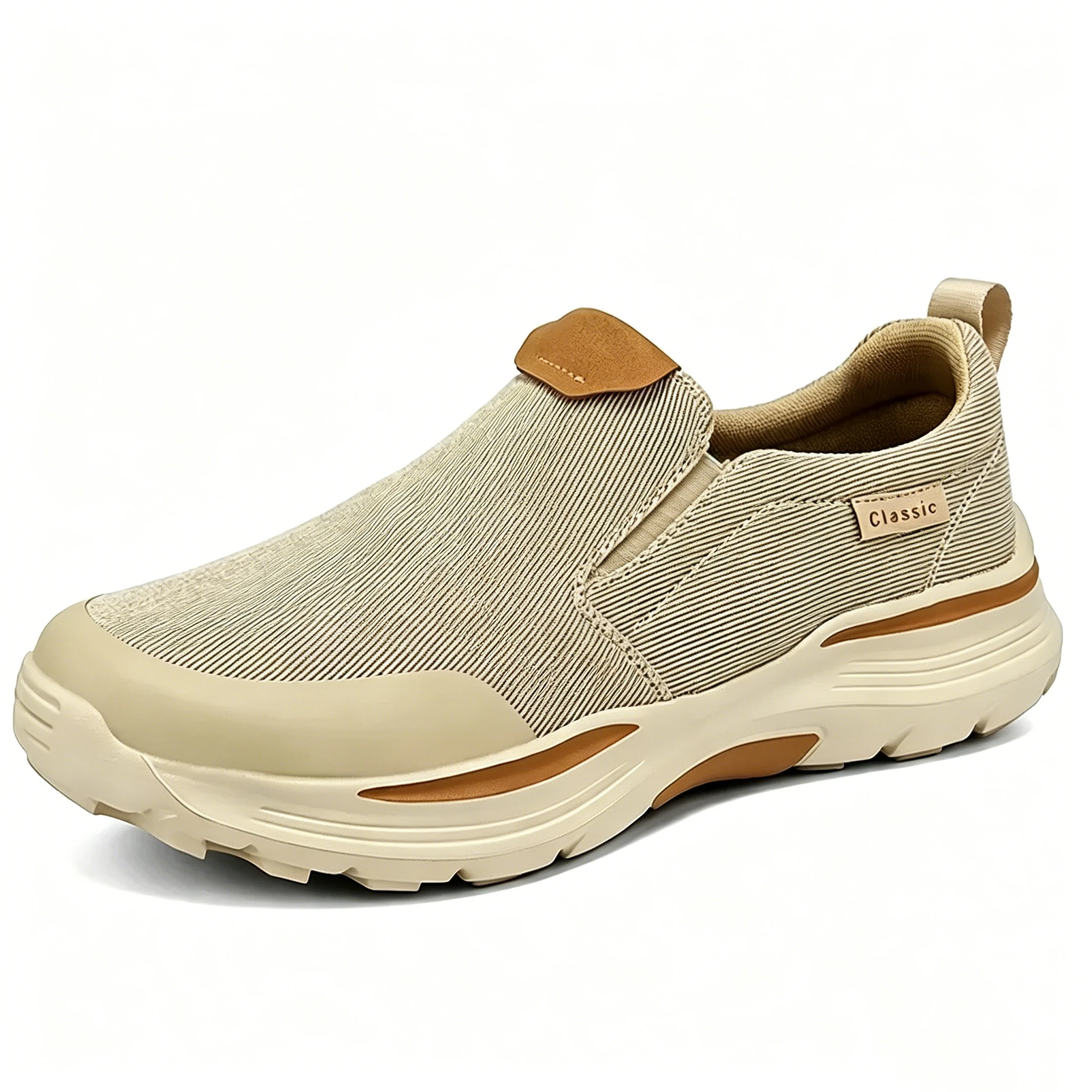 Beige Canvas - Ailongcity® Slip-On Casual Sneakers Timeless Comfort with Modern Rugged Design for Everyday Versatility