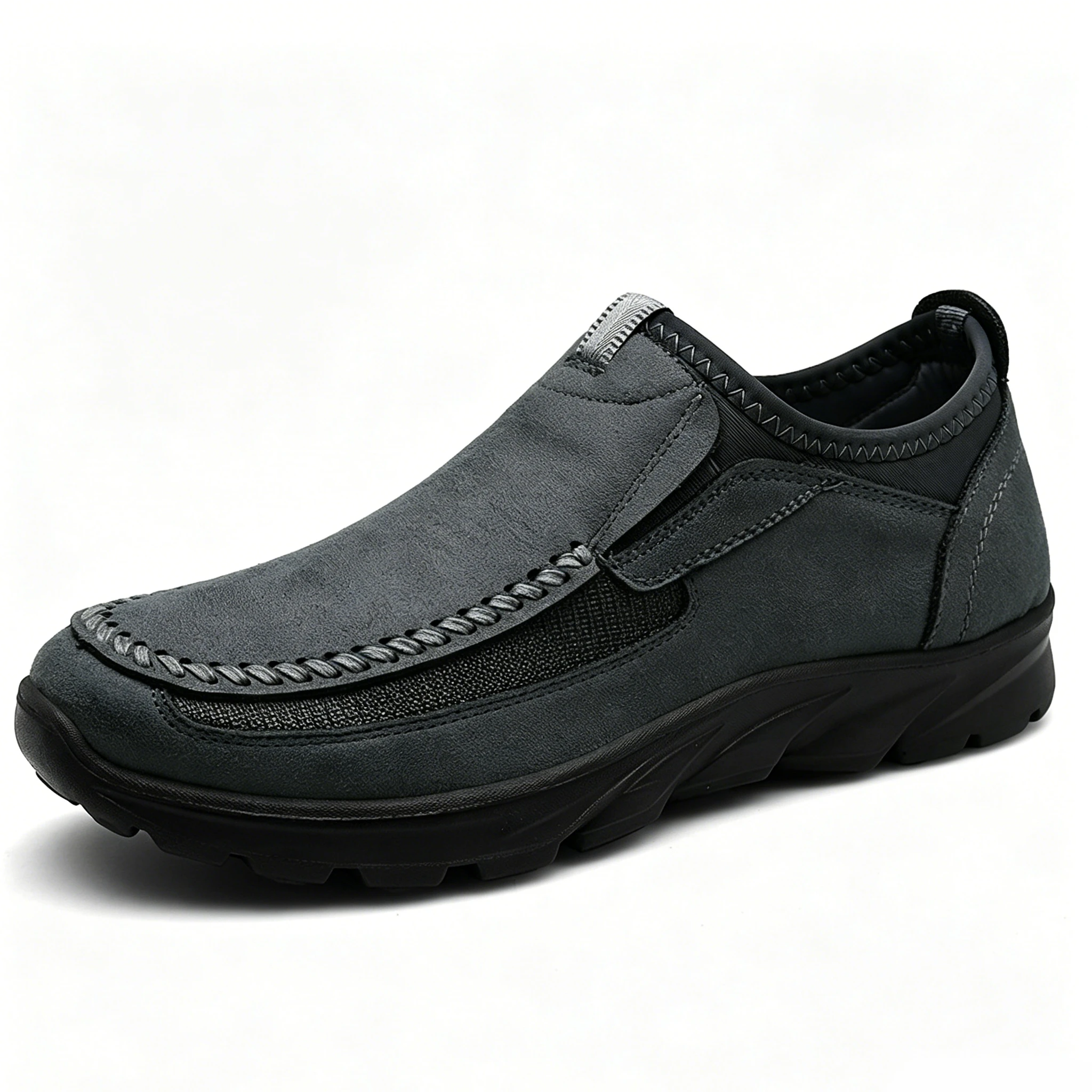 Tan Woven Accent - Ailongcity® Slip-On Casual Leather Shoes: Artisan Stitching with All-Day Comfort for Leisure Explorers