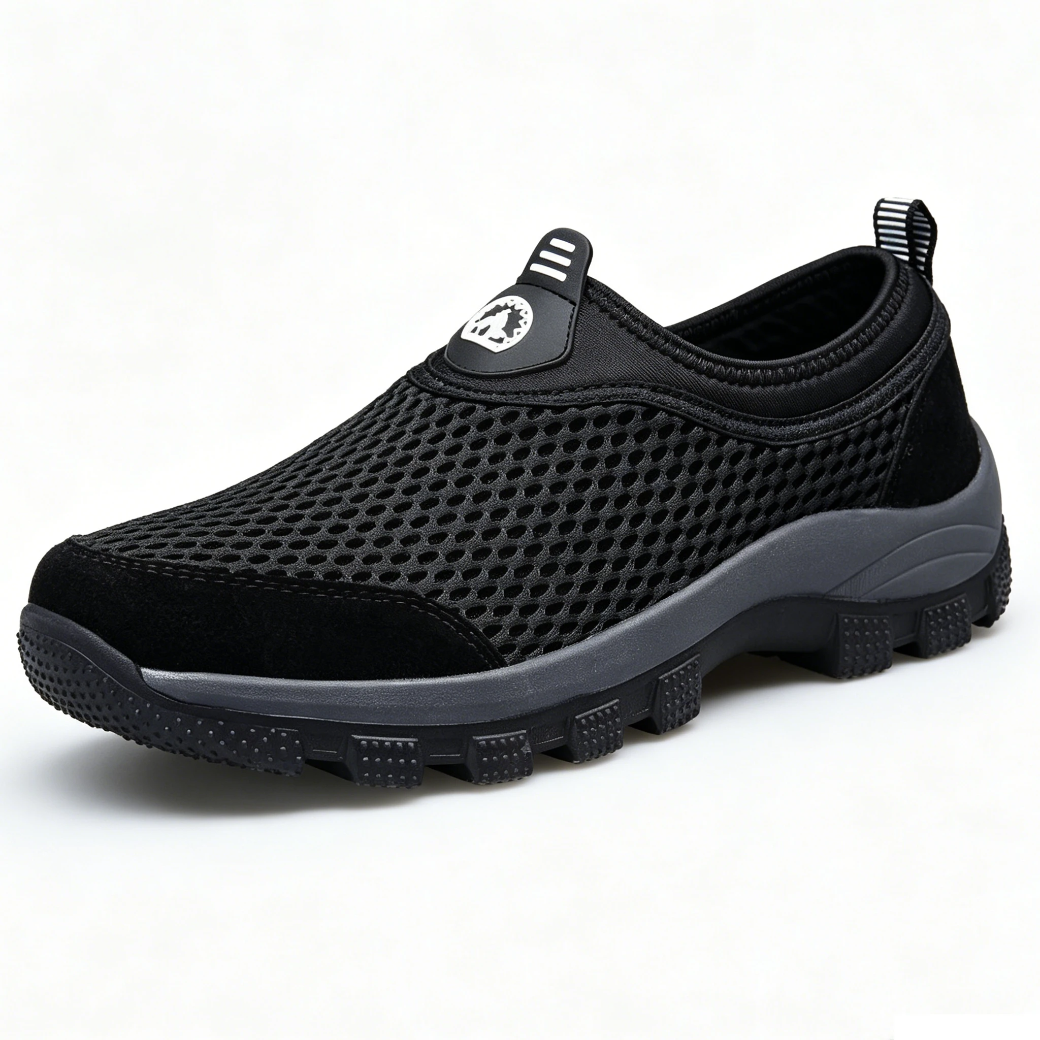Khaki Mesh - Ailongcity® Slip-On Outdoor Hiking Shoes Max Breathability for Trail Explorers