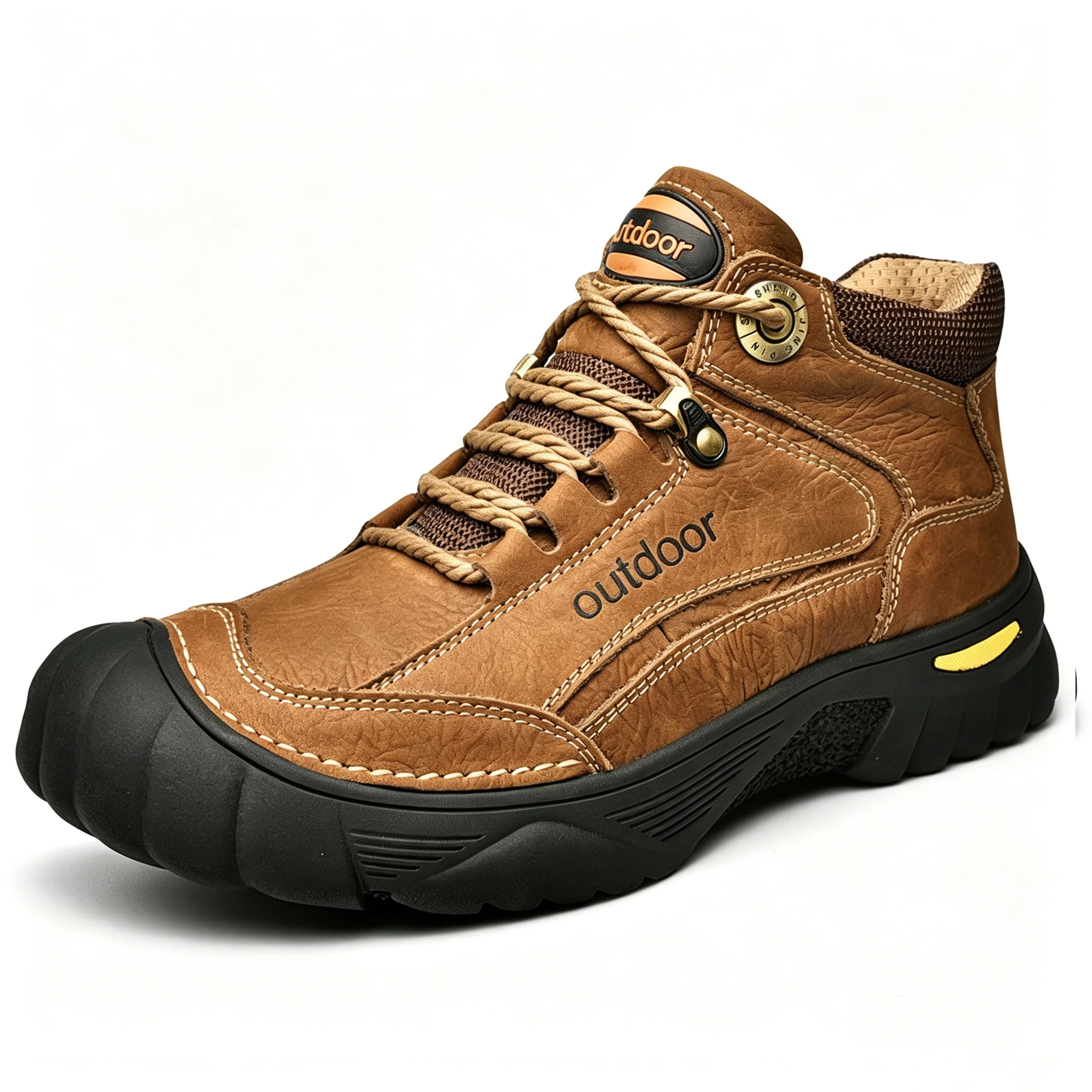 Brown Explorer  - Ailongcity® Outdoor Adventure Hiking Boots Durable Design for Trail Exploration