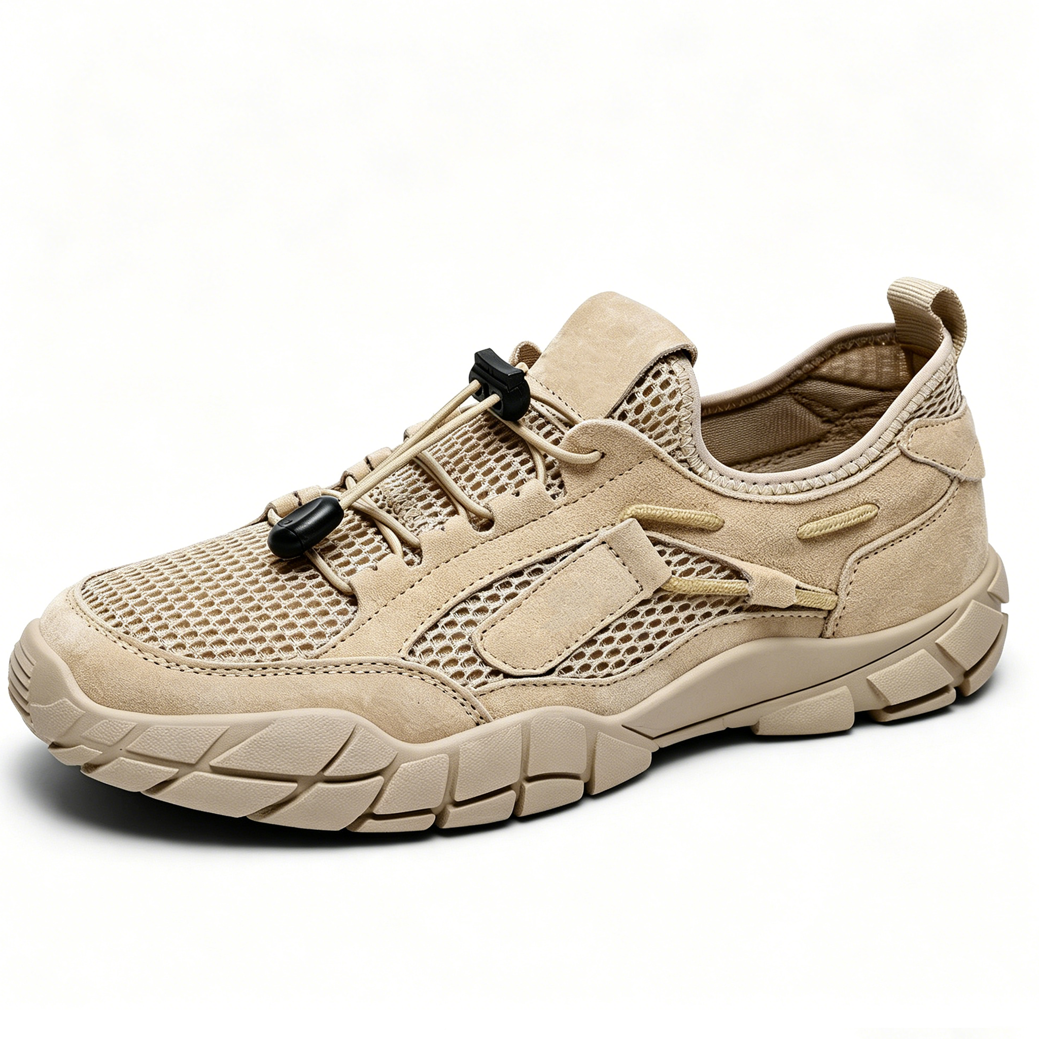 New Arrival – Beige Mesh Ailongcity® Adjustable Outdoor Sneakers: Max Breathability & Rugged Traction for Summer Adventures