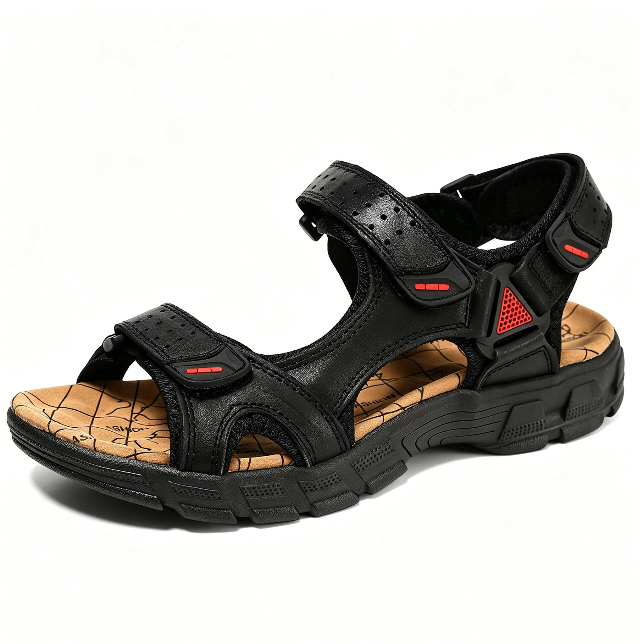 New Arrival – Ailongcity® Men‘s Breathable Top-Grain Leather Beach Sandals, Casual Slip-On for Summer Comfort