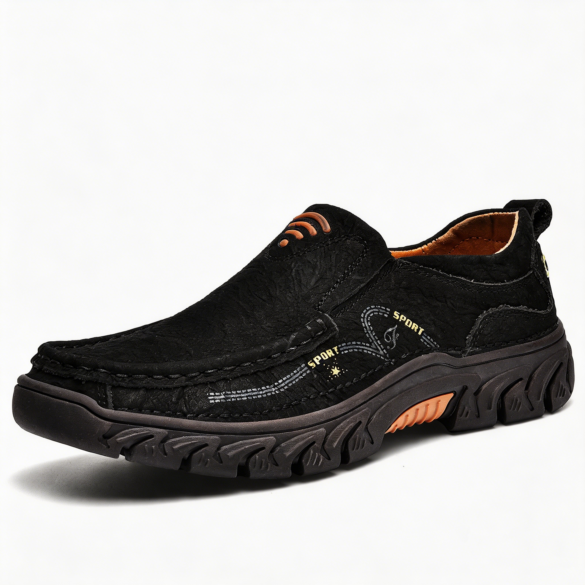 Tan Leather Sporty - Ailongcity® Slip-On Casual Shoes: Artisan Craftsmanship with Rugged Comfort for Active Lifestyles