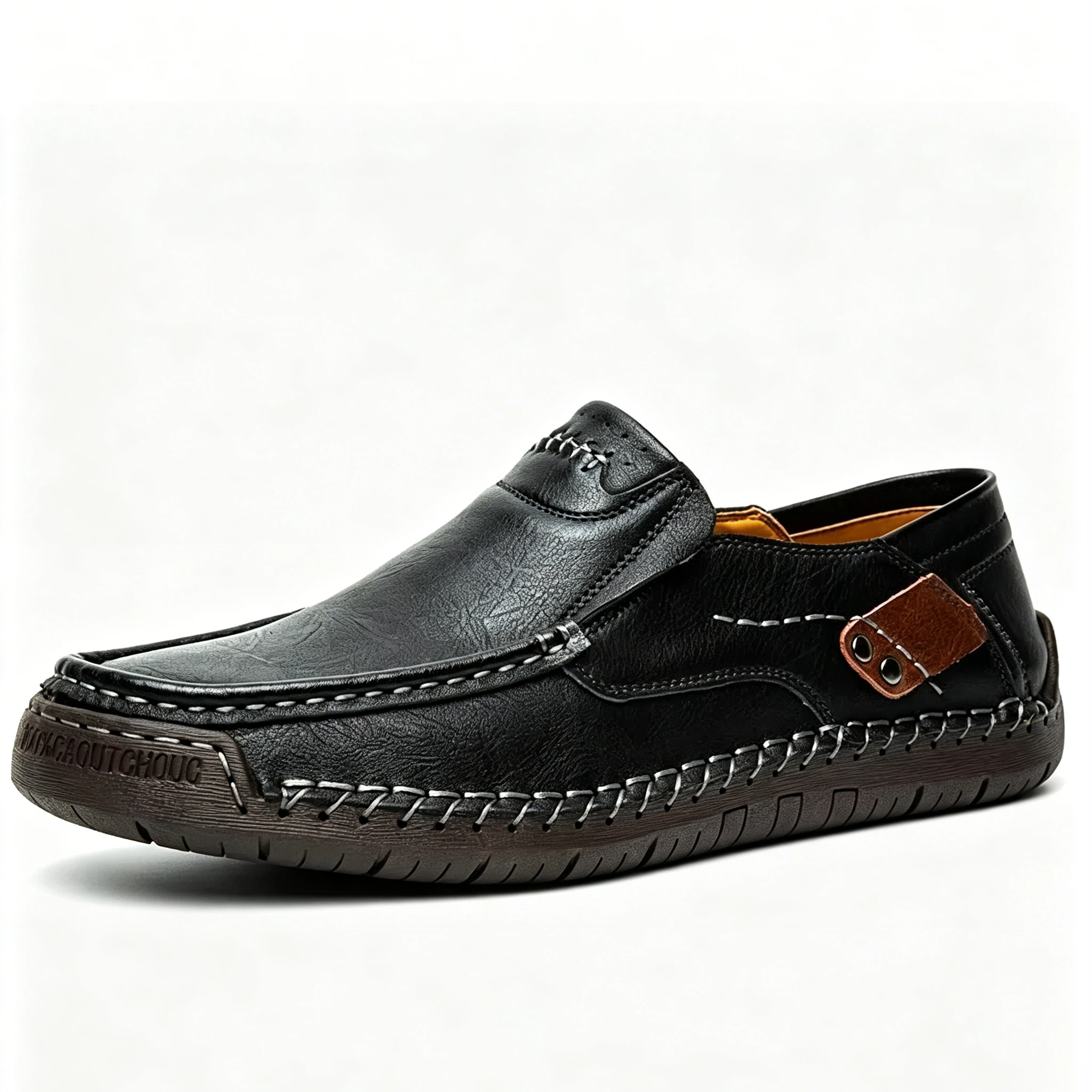Brown Craft Loafer - Ailongcity® Timeless Leather Comfort for Effortless Daily Eleganc Men's Handmade Genuine Leather Slip-On Loafers by Ailongcity®