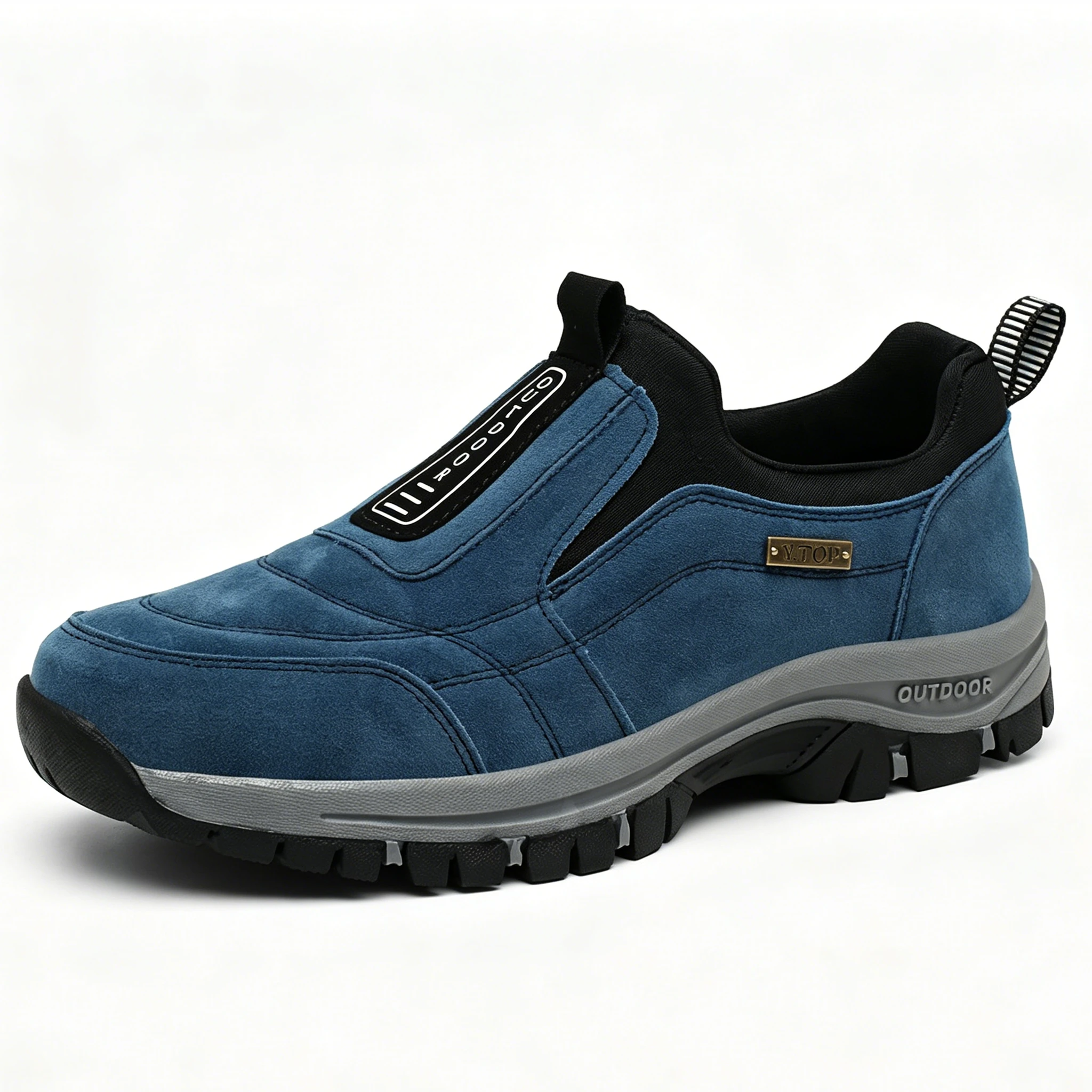 Blue Slip-On - Ailongcity® Outdoor Hiking Sneakers Effortless Trail Readiness with Rugged Performance Design