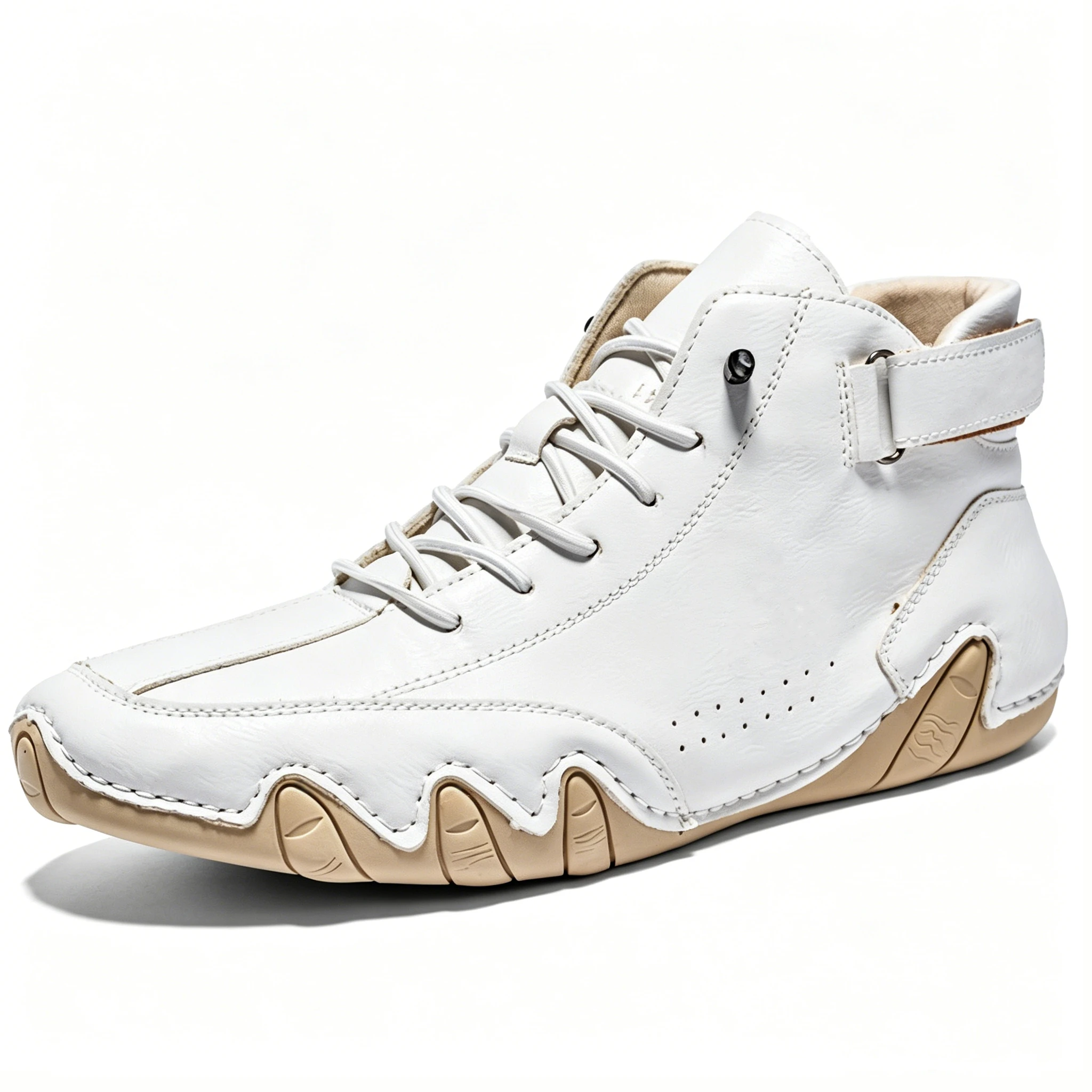 Salkin Azure - Ailongcity® Artisan High-Tops: Handcrafted Leather Design for Bold Urban Sophistication