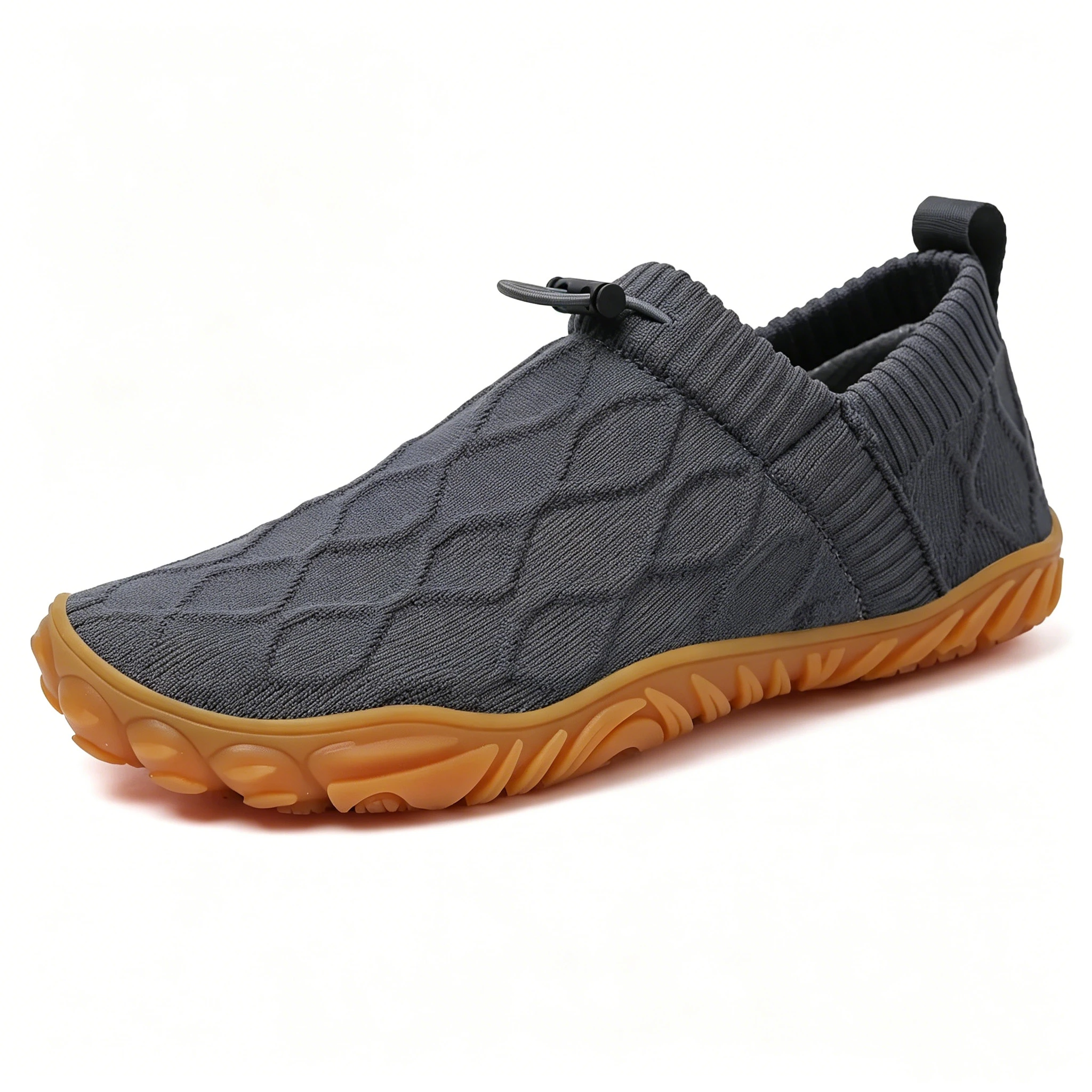 Tan Knit - Ailongcity® Adjustable Slip-On Outdoor Sneakers: Adaptive Knit Comfort with Rugged Grip for Active Explorers
