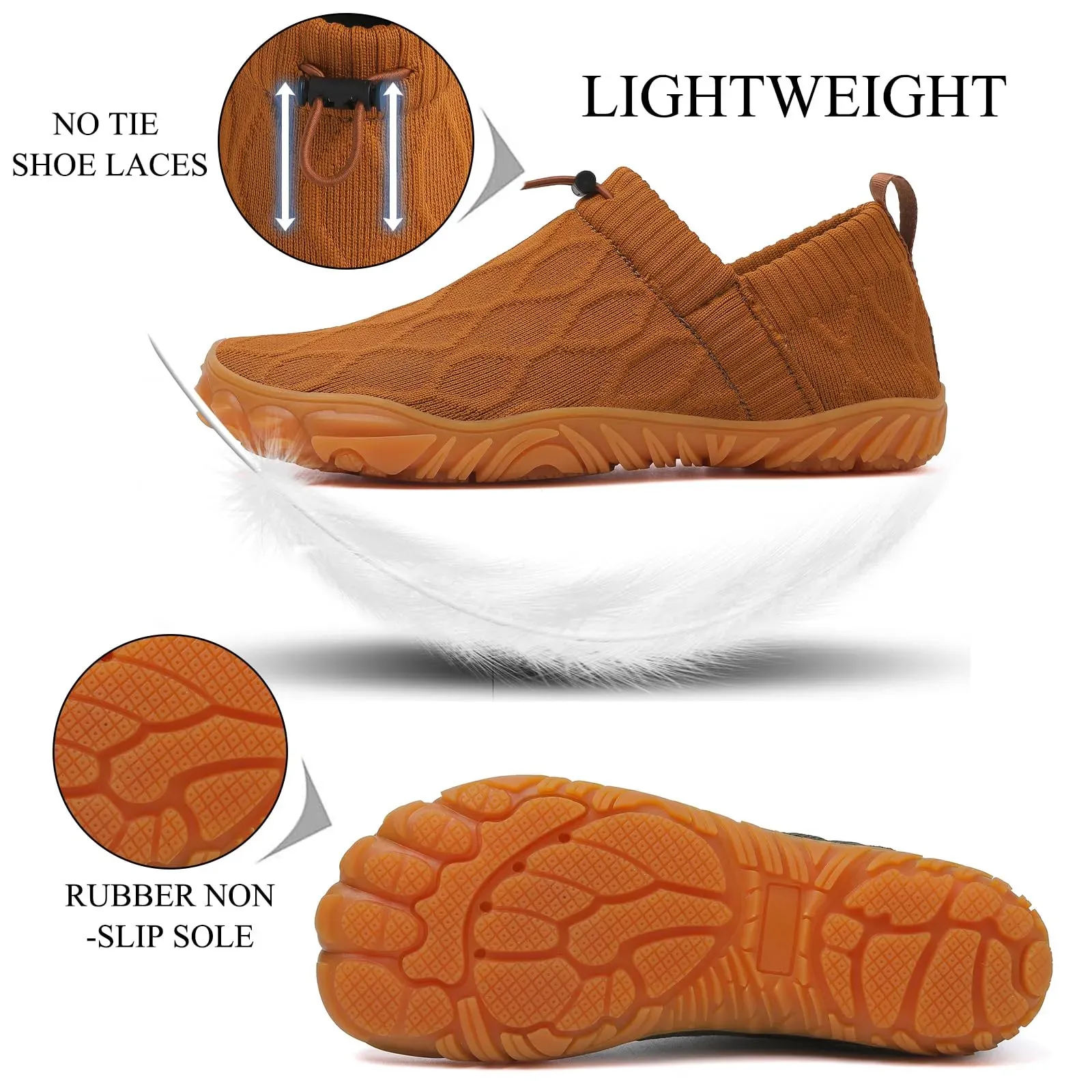 Ailongcity®Men's Wide Toe Box Barefoot Shoes (waterproof）