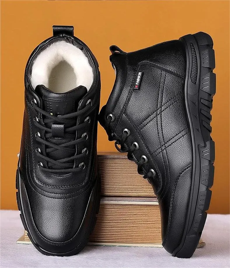 Ailongcity®Handcrafted Orthopedic Winter Leather Snow Boots for Men