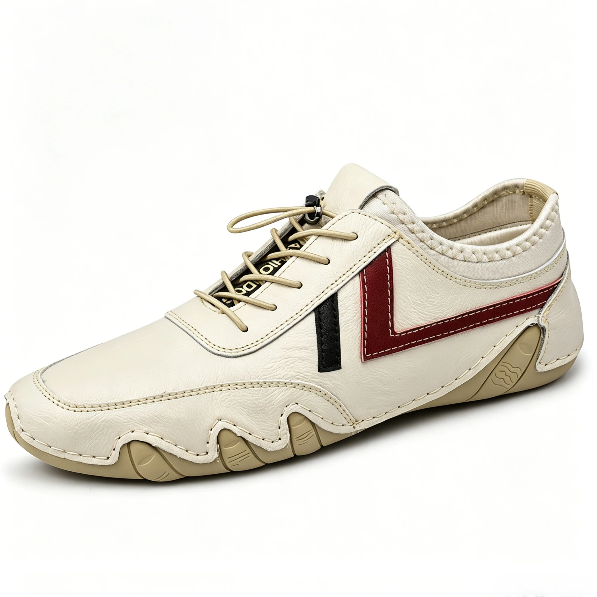 Creamy Leather - Ailongcity® Sporty Driving Shoes: Bold Accent Detailing for Dynamic Urban Style