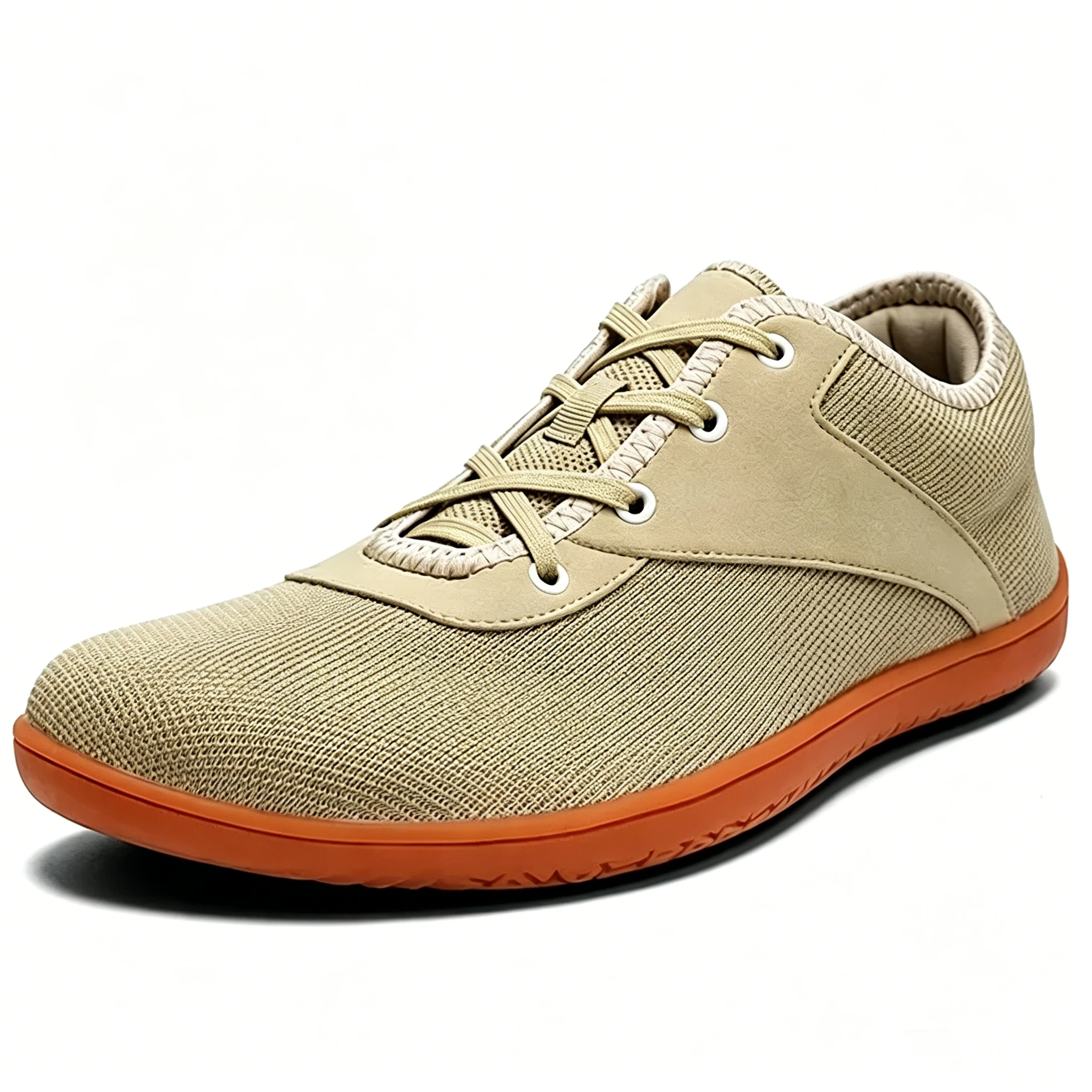 Beige Knit - Ailongcity® Lace-Up Minimalist Sneakers Breathable Simplicity for Everyday Versatility
