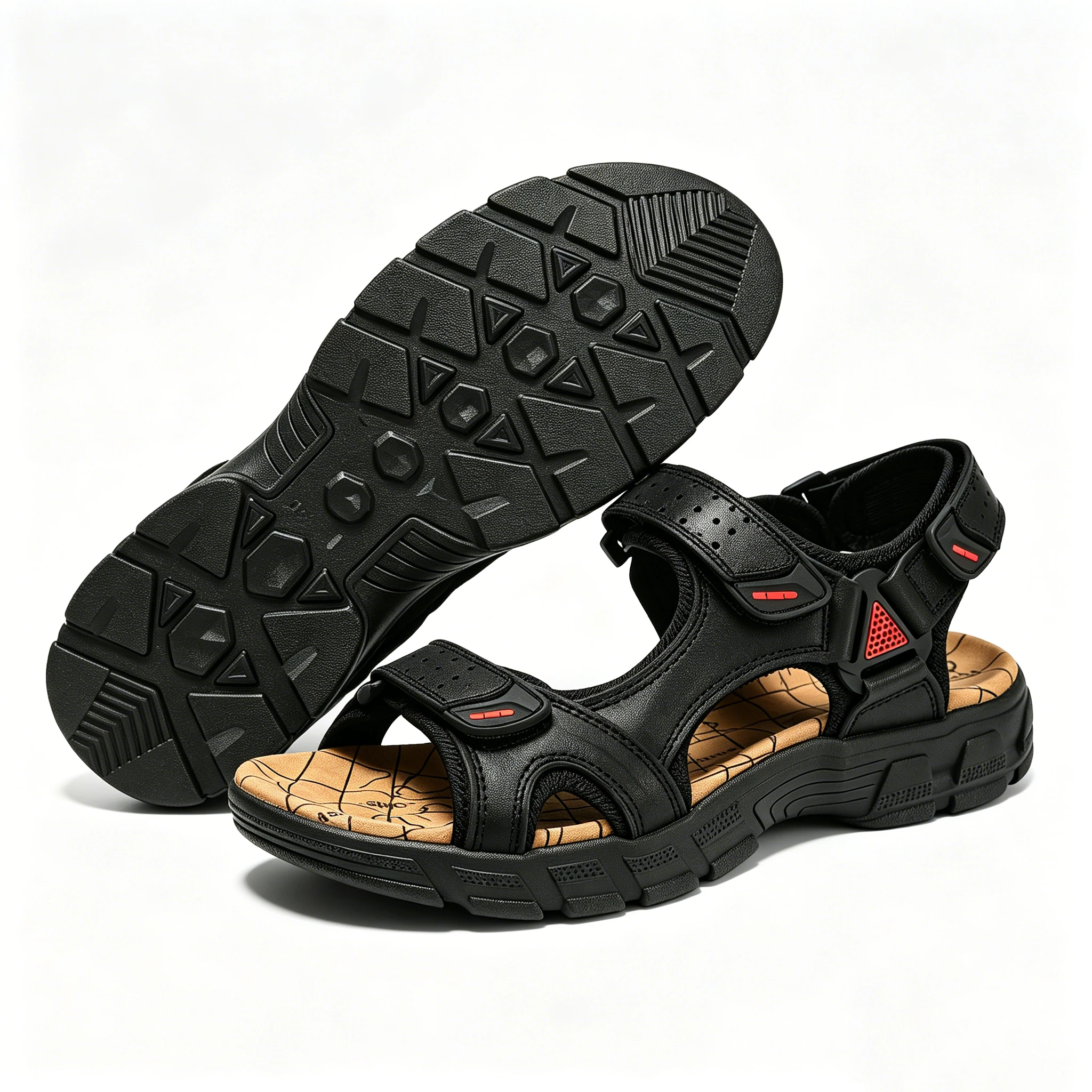 New Arrival – Ailongcity® Men‘s Breathable Top-Grain Leather Beach Sandals, Casual Slip-On for Summer Comfort