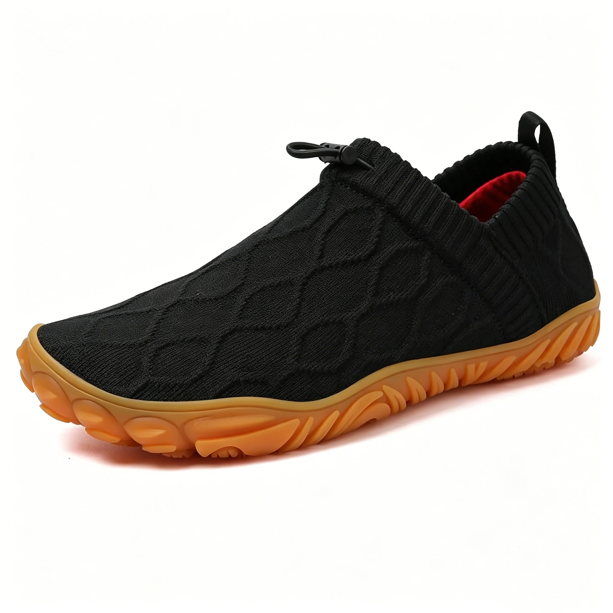 Tan Knit - Ailongcity® Adjustable Slip-On Outdoor Sneakers: Adaptive Knit Comfort with Rugged Grip for Active Explorers