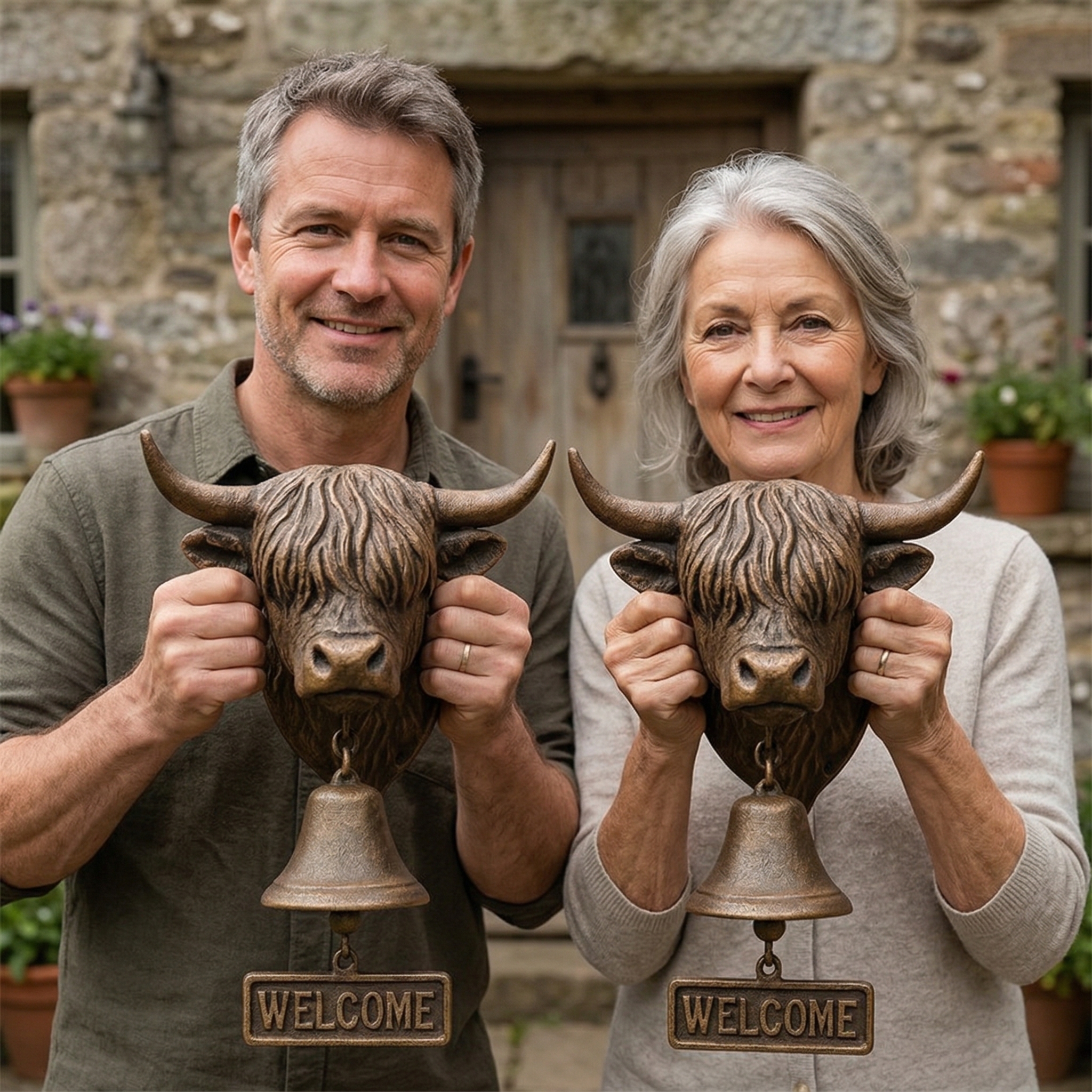 ❤️Mother's Day 49% OFF - Handmade Highland Cow Welcome Bell