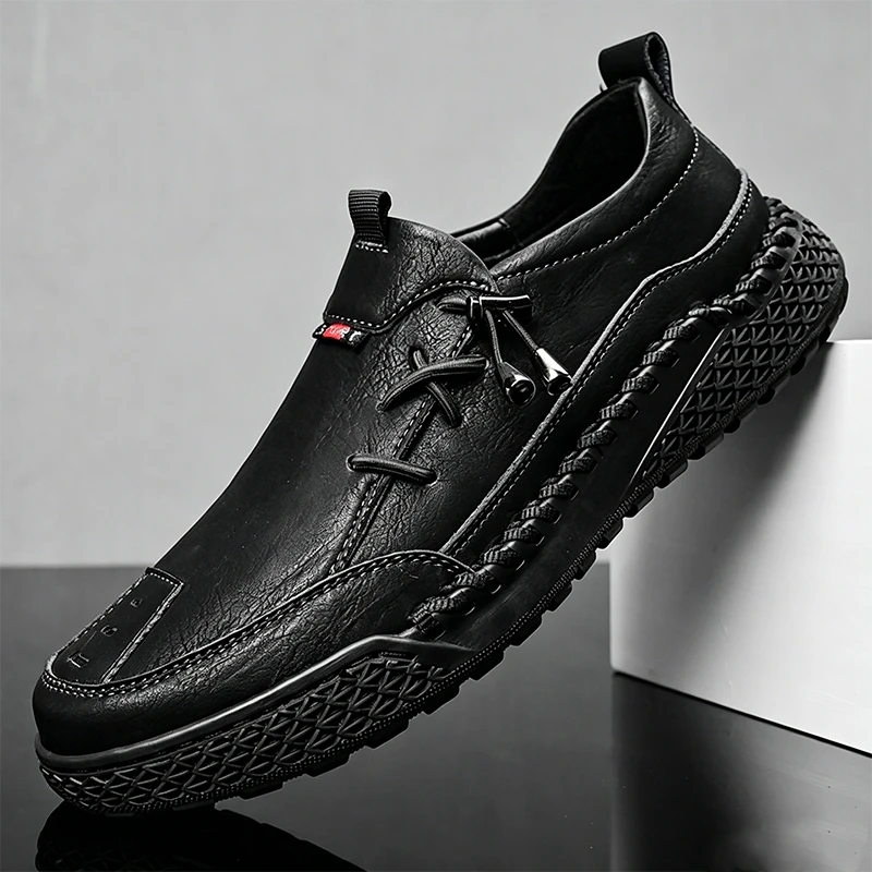 Olive Crafted - Ailongcity® Slip-On Casual Shoes: Artisan Detailing with Effortless Wearability