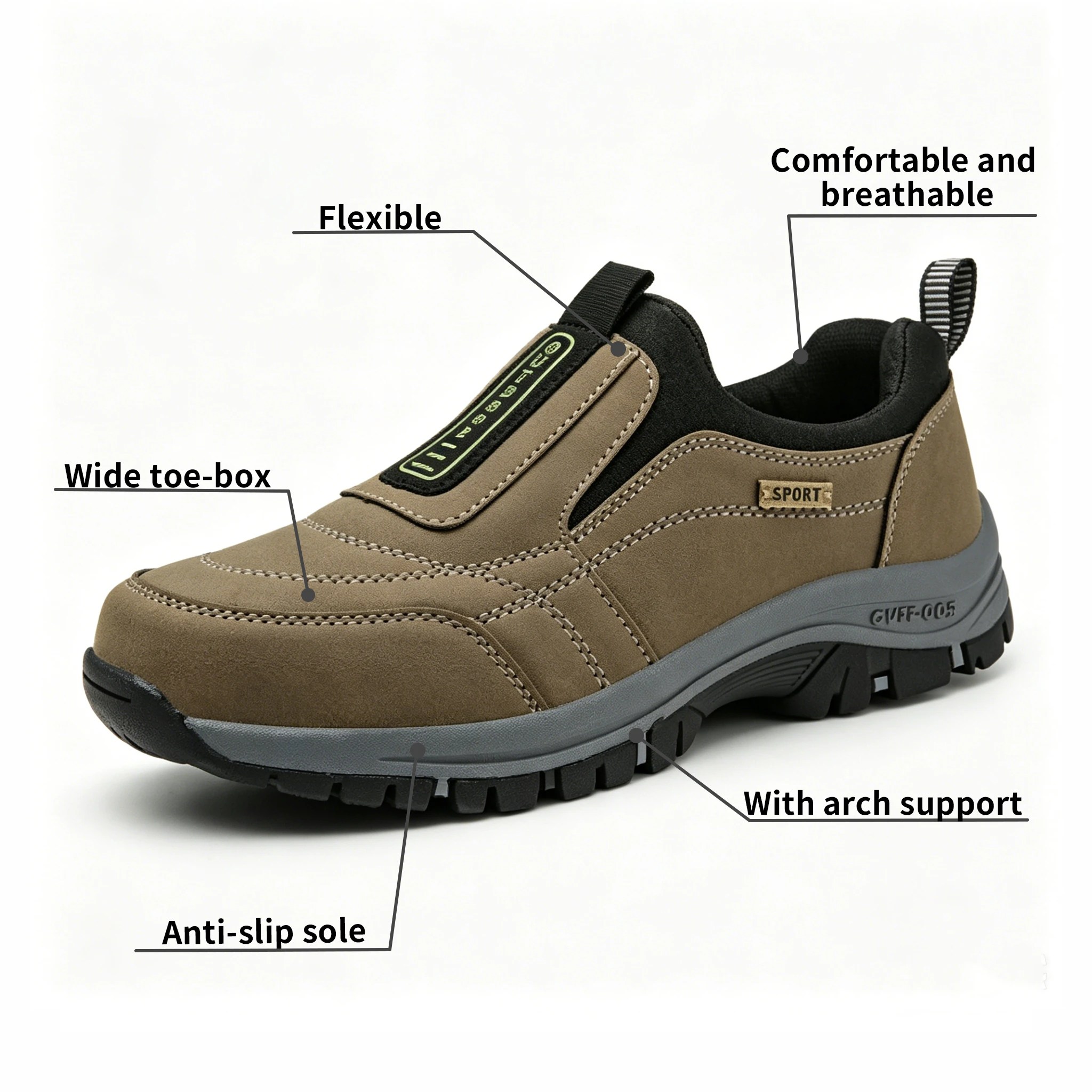 Blue Slip-On - Ailongcity® Outdoor Hiking Sneakers Effortless Trail Readiness with Rugged Performance Design