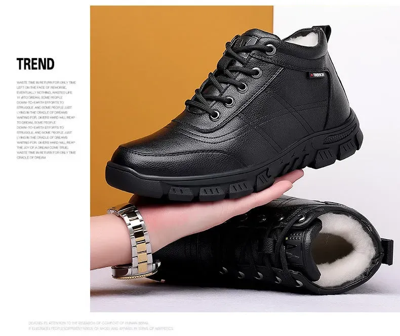 Ailongcity®Handcrafted Orthopedic Winter Leather Snow Boots for Men