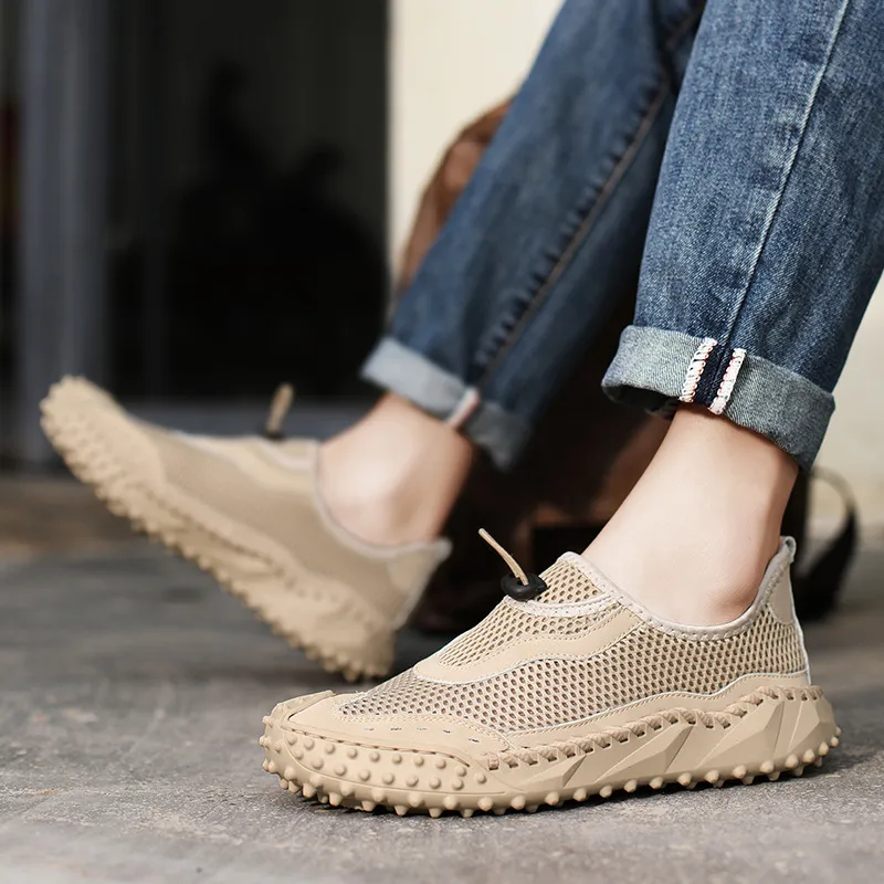 Ailongcity® Mens Lightweight Mesh Slip-On Hiking Sneakers