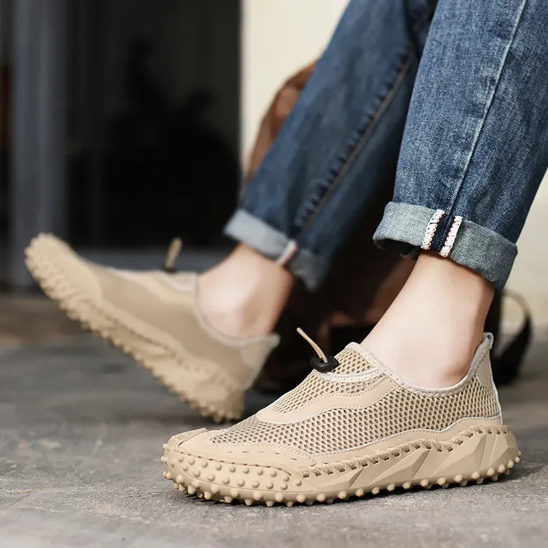 Ailongcity® Mens Lightweight Mesh Slip-On Hiking Sneakers