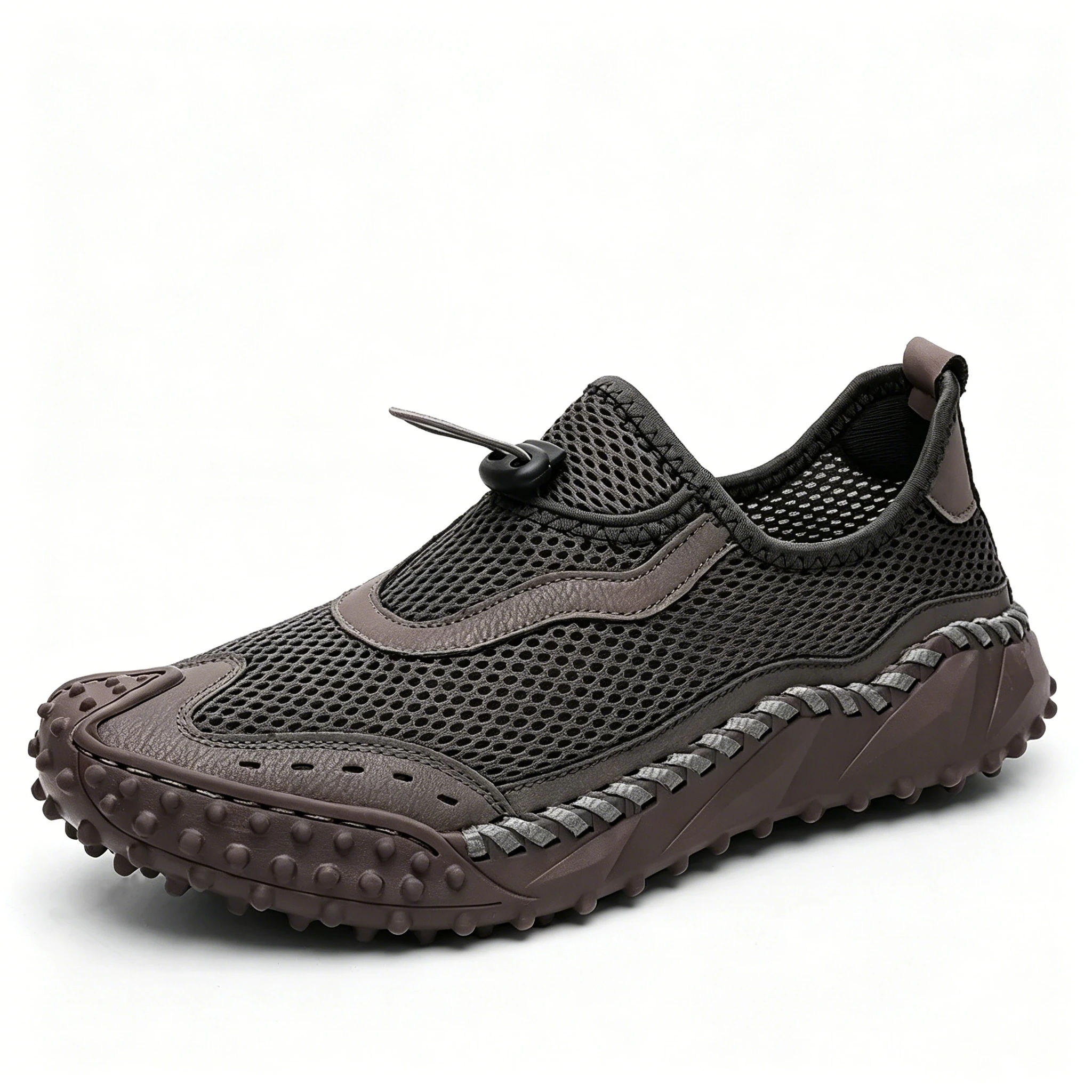 Khaki Mesh - Ailongcity® Adjustable Outdoor Sneakers Max Breathability with Rugged Traction for Summer Adventures