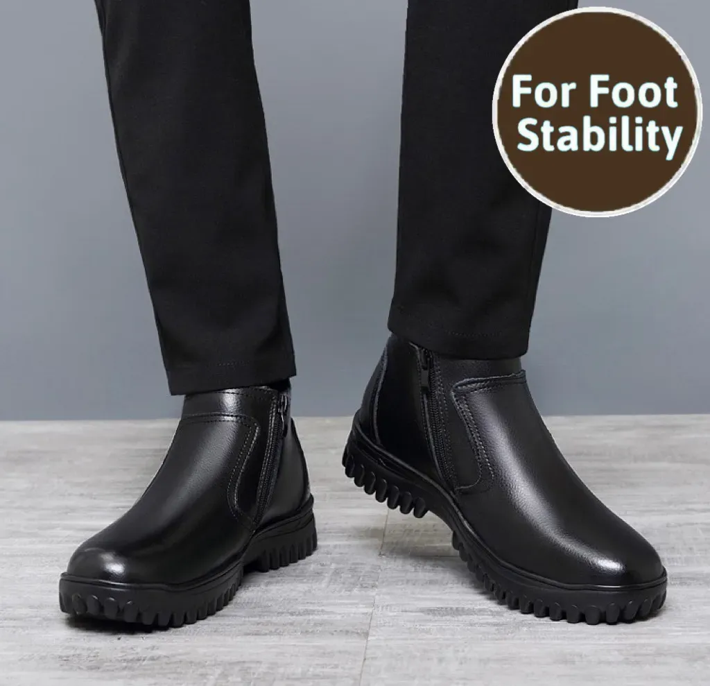 Ailongcity® CozyStride - Orthopedic Genuine Leather Shoes with One-Pull Side Zip