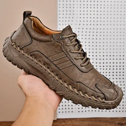 Ailongcity®Men's All Season Handcrafted Genuine Leather Outdoors Durable Soft Sole Anti Slip Shoes