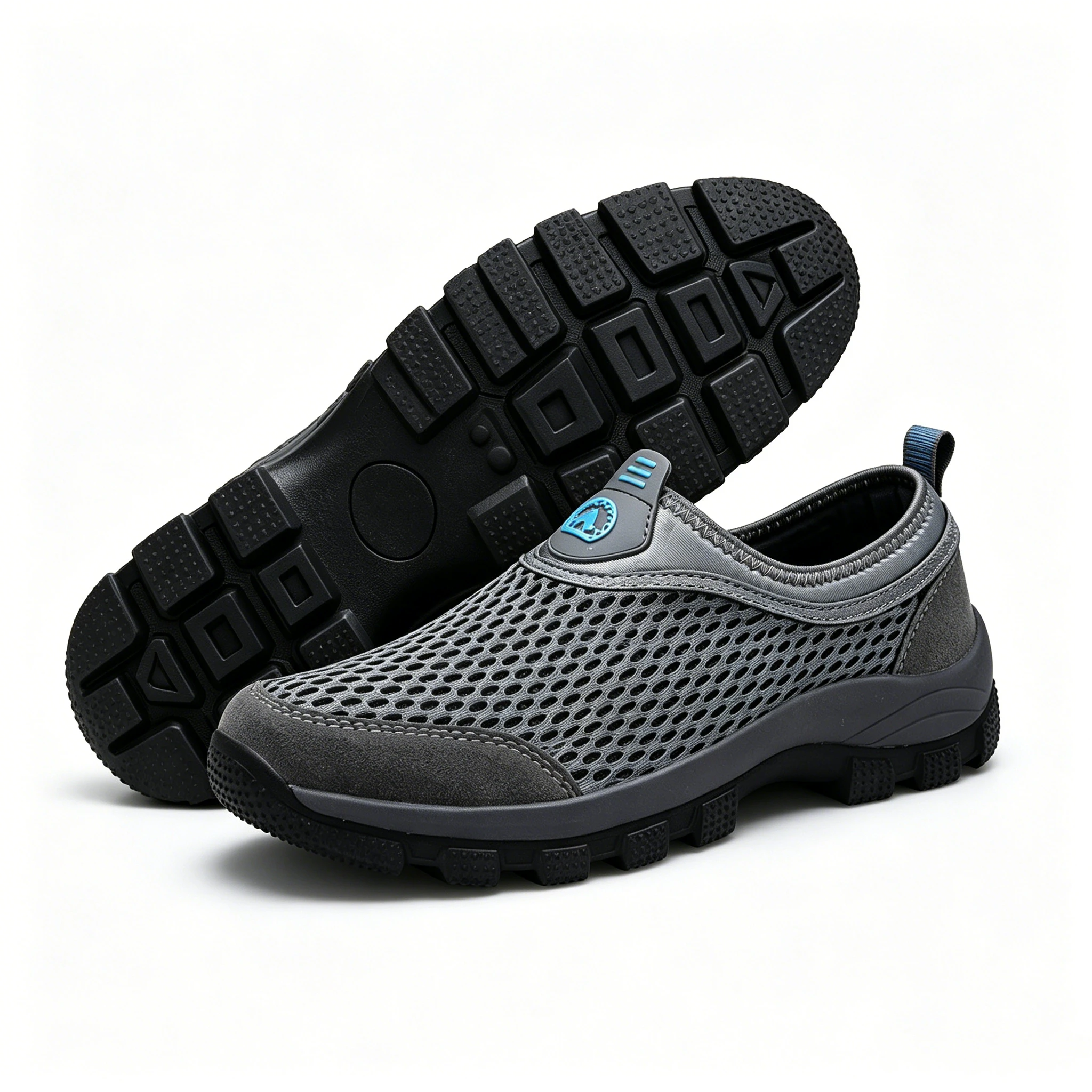 Khaki Mesh - Ailongcity® Slip-On Outdoor Hiking Shoes Max Breathability for Trail Explorers
