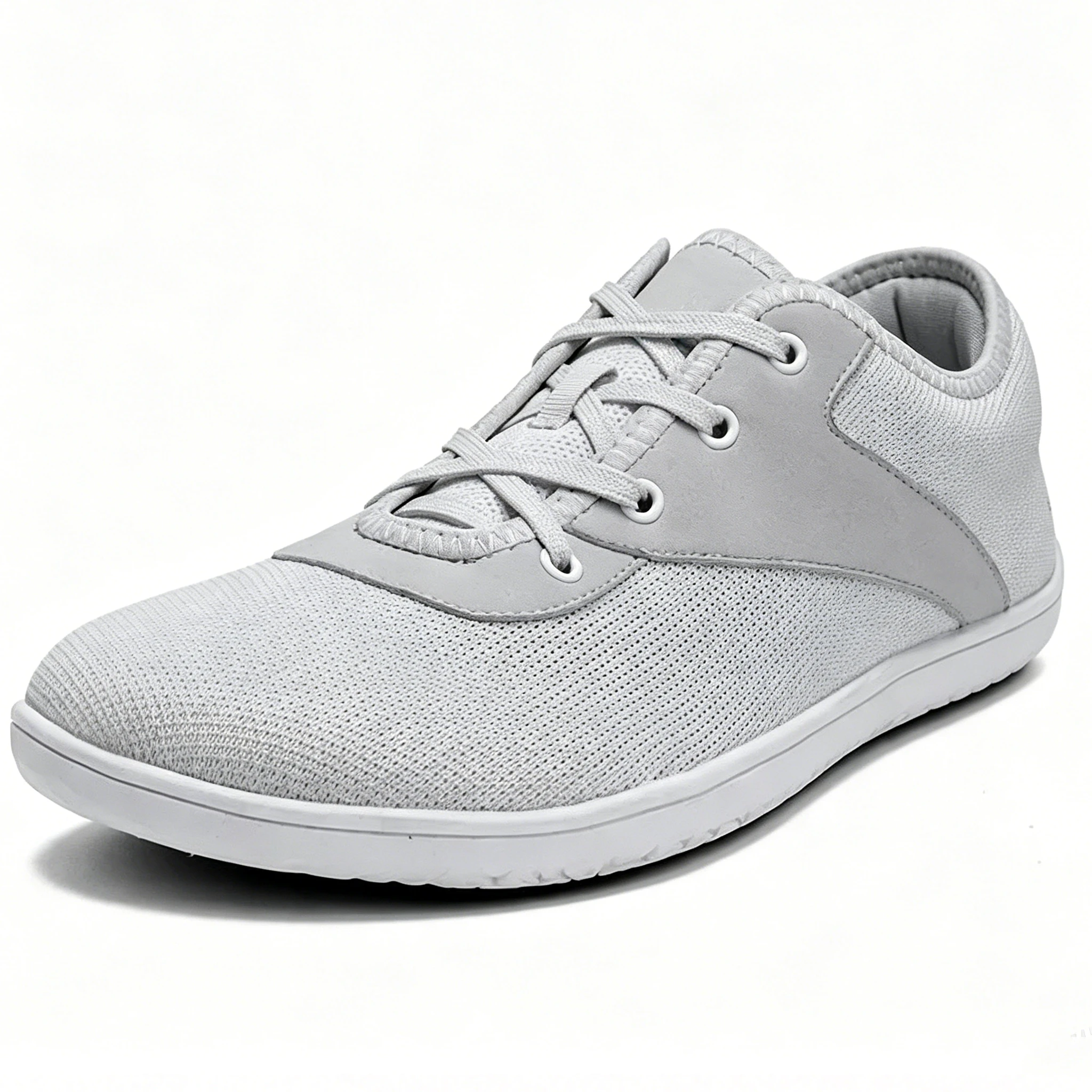 Beige Knit - Ailongcity® Lace-Up Minimalist Sneakers Breathable Simplicity for Everyday Versatility