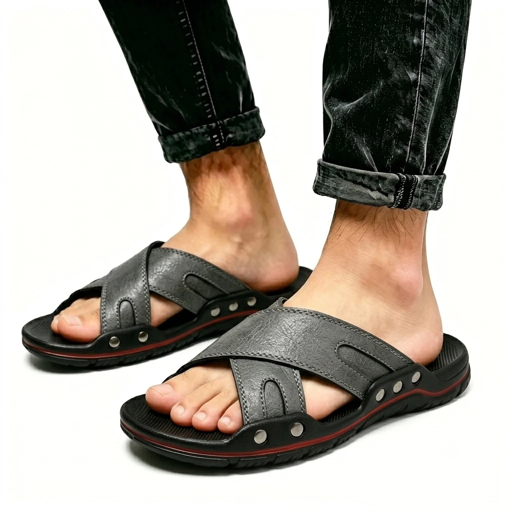 ⏰Last Day! 45% OFF 🔥Ailongcity® Men's Handmade Breathable No-glue Orthopedic Sandals
