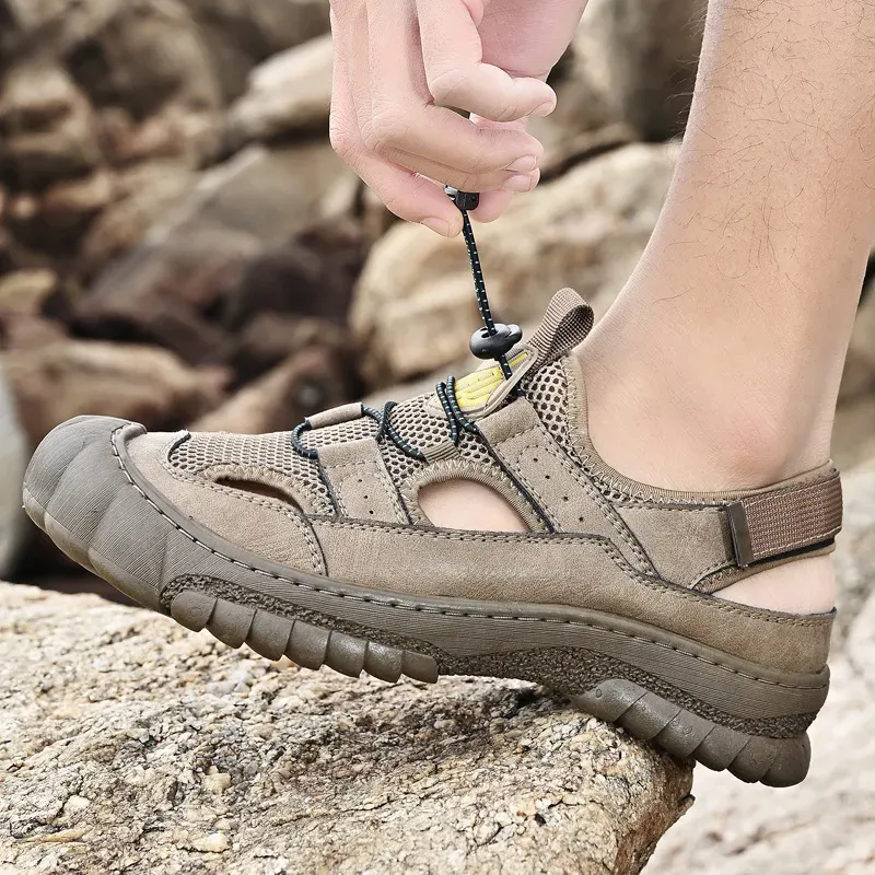 Ailongcity® Breathable Men's Anti-collision Sandals - Stylish Hollow-out Design