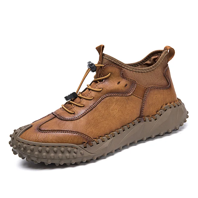 Ailongcity® Men's Soft Non-slip Handmade Genuine Leather Socks Shoes