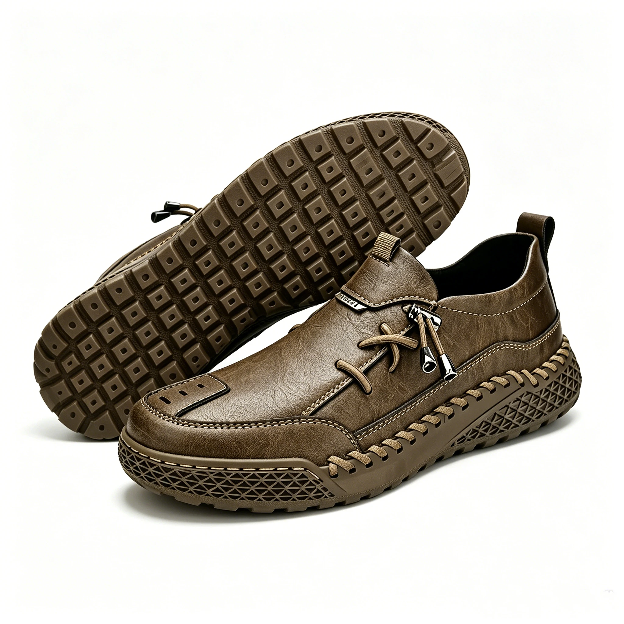 Olive Crafted - Ailongcity® Slip-On Casual Shoes: Artisan Detailing with Effortless Wearability