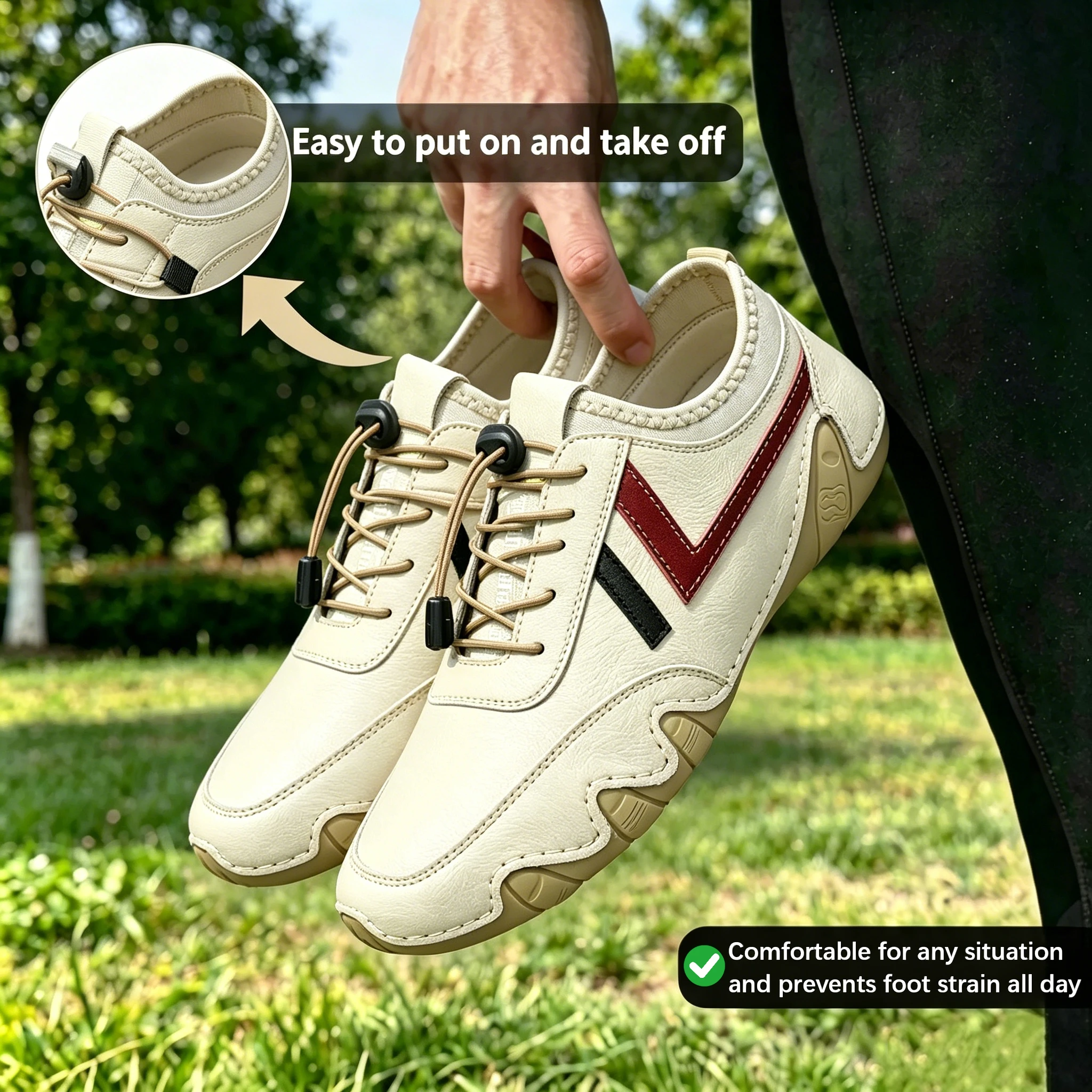 Creamy Leather - Ailongcity® Sporty Driving Shoes: Bold Accent Detailing for Dynamic Urban Style
