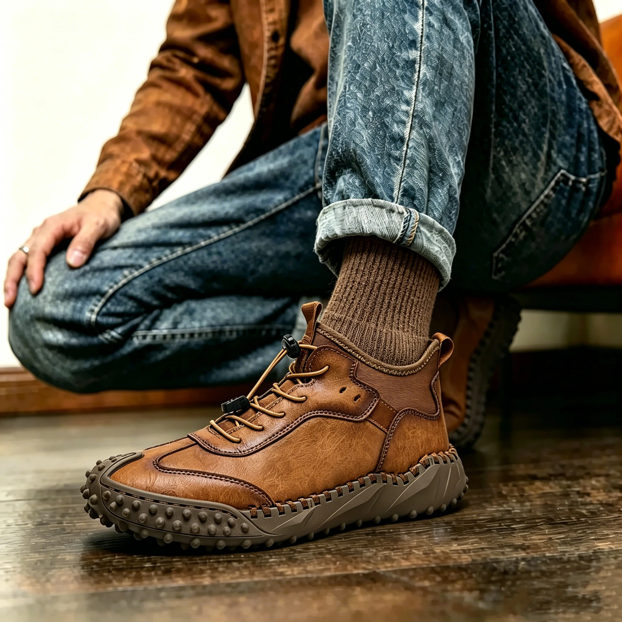 Tan Rugged - Ailongcity® Quick-Lace Outdoor Boots Trail-Ready Grit with Effortless Style