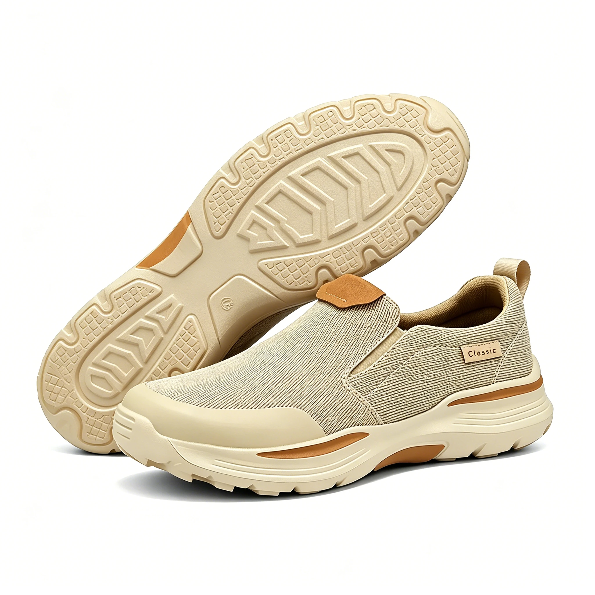 Beige Canvas - Ailongcity® Slip-On Casual Sneakers Timeless Comfort with Modern Rugged Design for Everyday Versatility