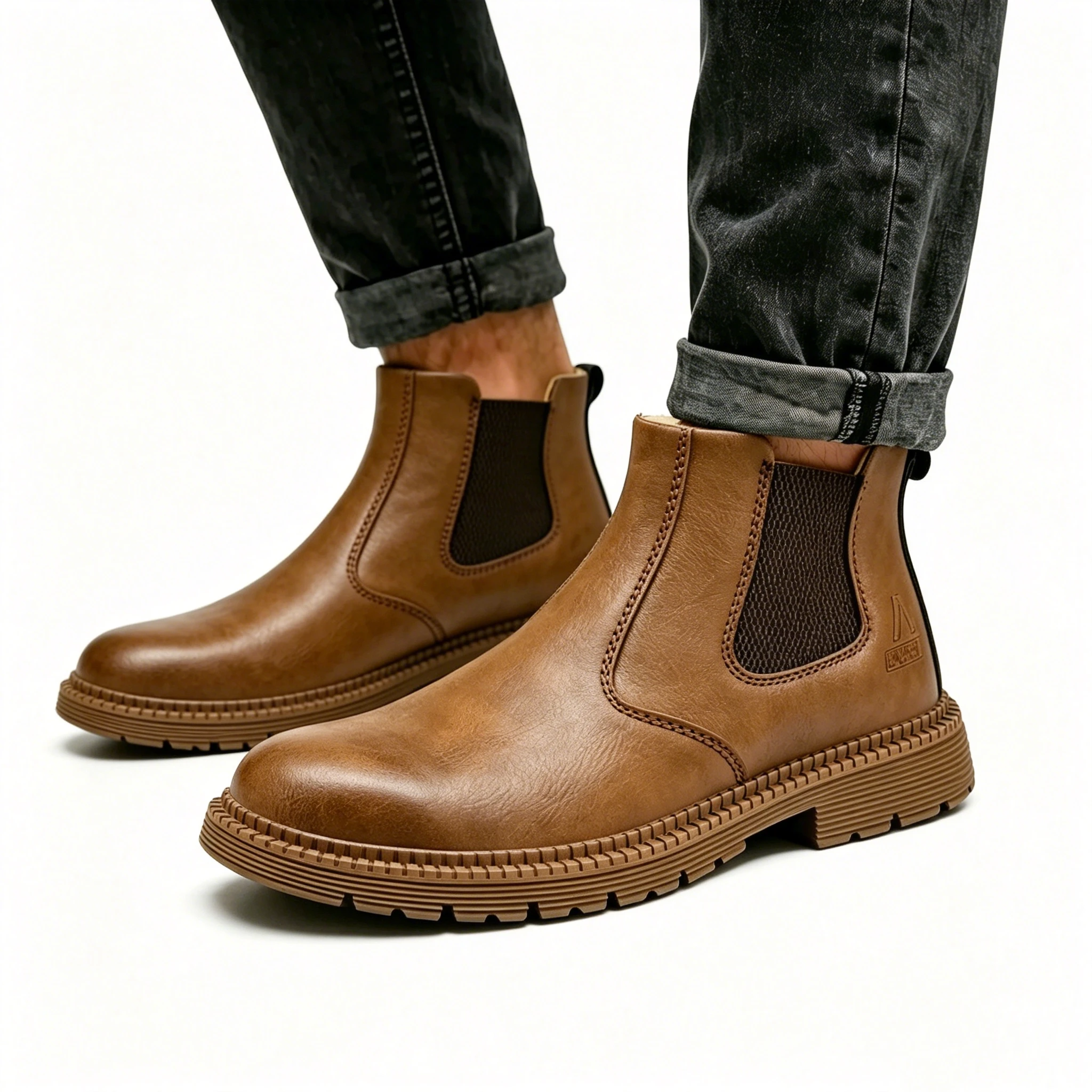 Rugged Shield - Ailongcity® Chelsea Safety Boots: Blend of Style and Industrial Protection Winter Boots For Work Oil-proof Safety Orthopedic Shoes