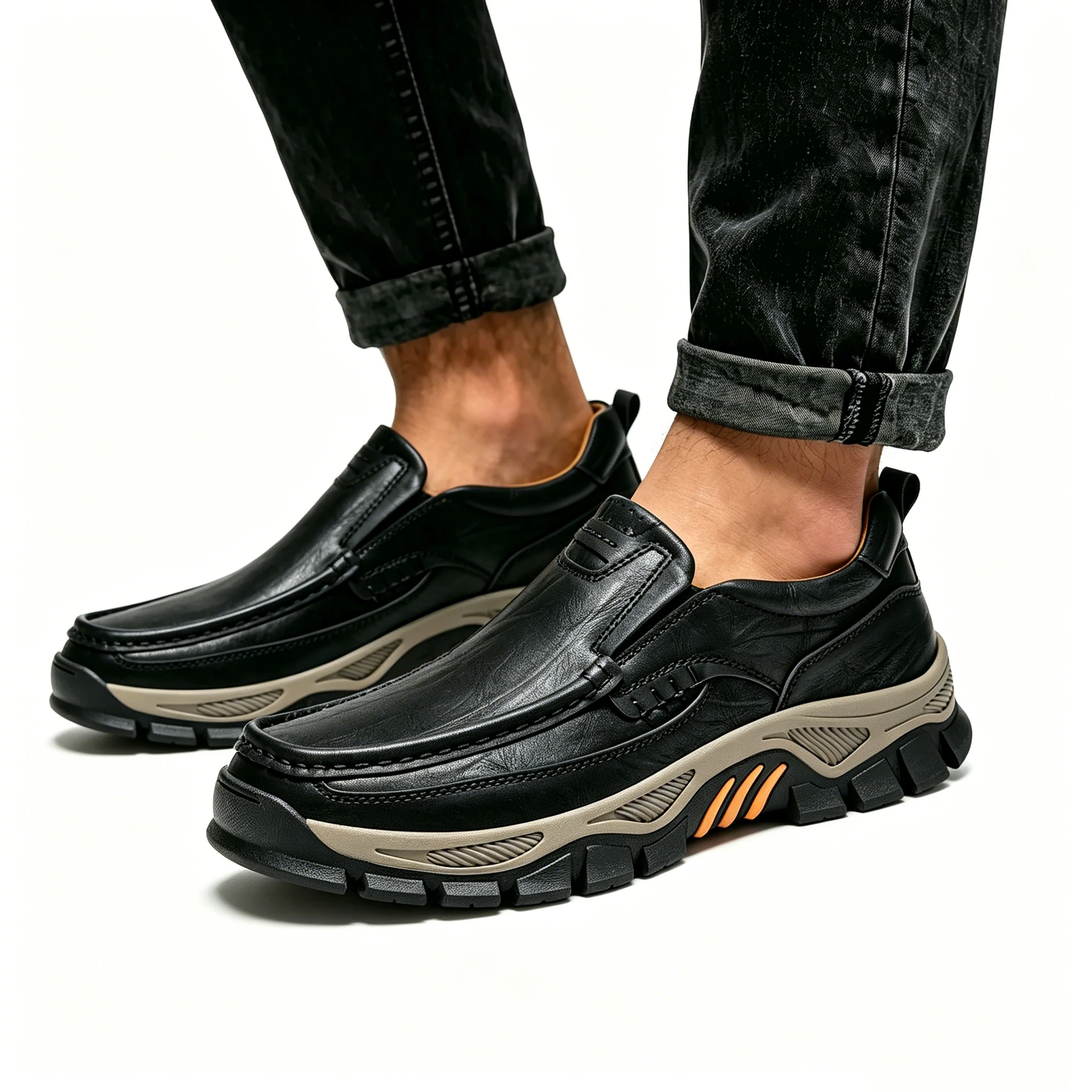 ⏰Last Day! 45% OFF  🔥AILONGCITY® Men's Genuine Leather Outdoor Casual Hiking Shoes – Versatile for City Walks & Trail Adventures