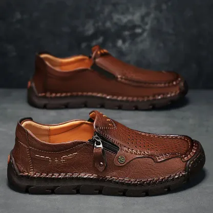 ⏰Promotion - 50% OFF🔥Men Casual Leather Loafer Summer Flat Soft Light Shoes