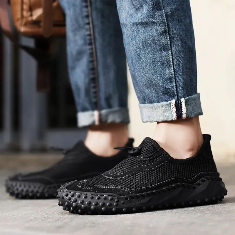 Ailongcity® Mens Lightweight Mesh Slip-On Hiking Sneakers