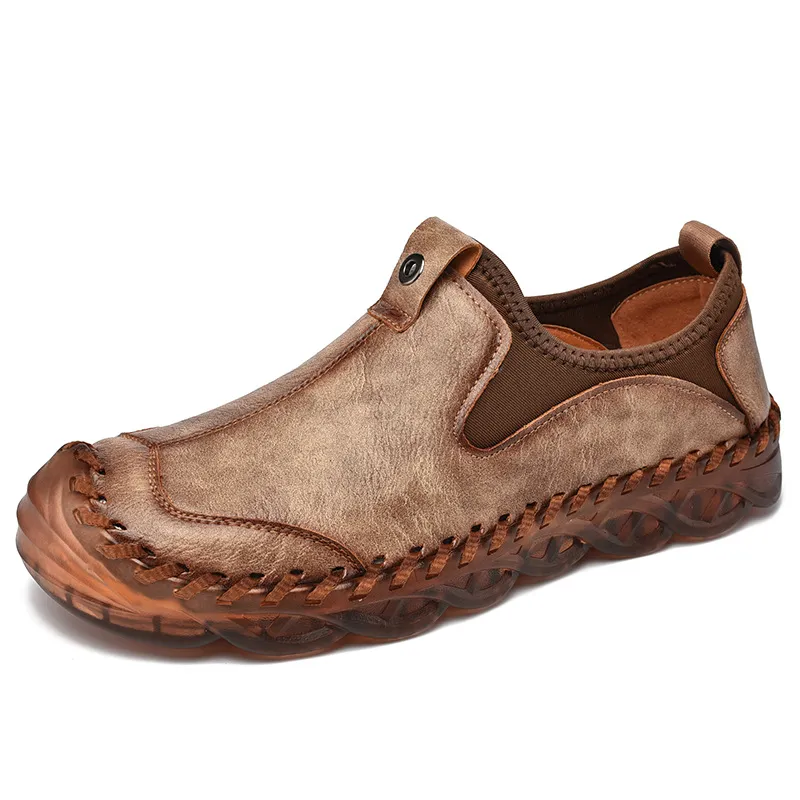 Ailongcity®Men's Handcrafted Genuine Leather Moccasins Foot Wear