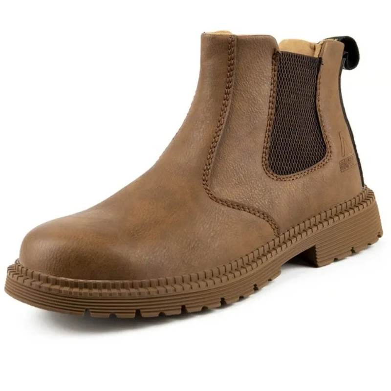 Rugged Shield - Ailongcity® Chelsea Safety Boots: Blend of Style and Industrial Protection Winter Boots For Work Oil-proof Safety Orthopedic Shoes