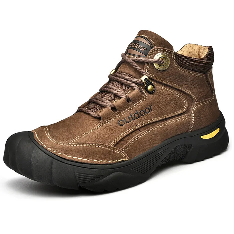 Brown Explorer  - Ailongcity® Outdoor Adventure Hiking Boots Durable Design for Trail Exploration