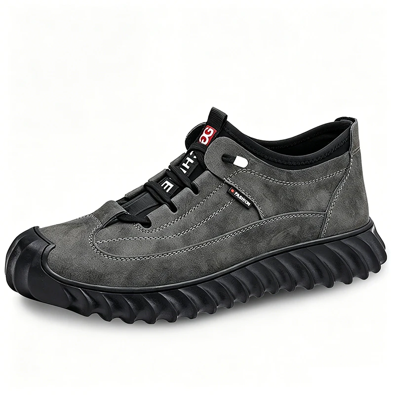 Gray Rugged - Ailongcity® Fashion Sneakers Edgy Design with Comfortable Versatility Waterproof Anti-Slip Shoes