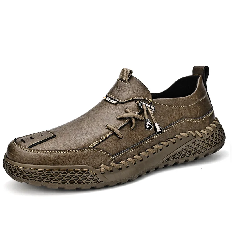 Olive Crafted - Ailongcity® Slip-On Casual Shoes: Artisan Detailing with Effortless Wearability